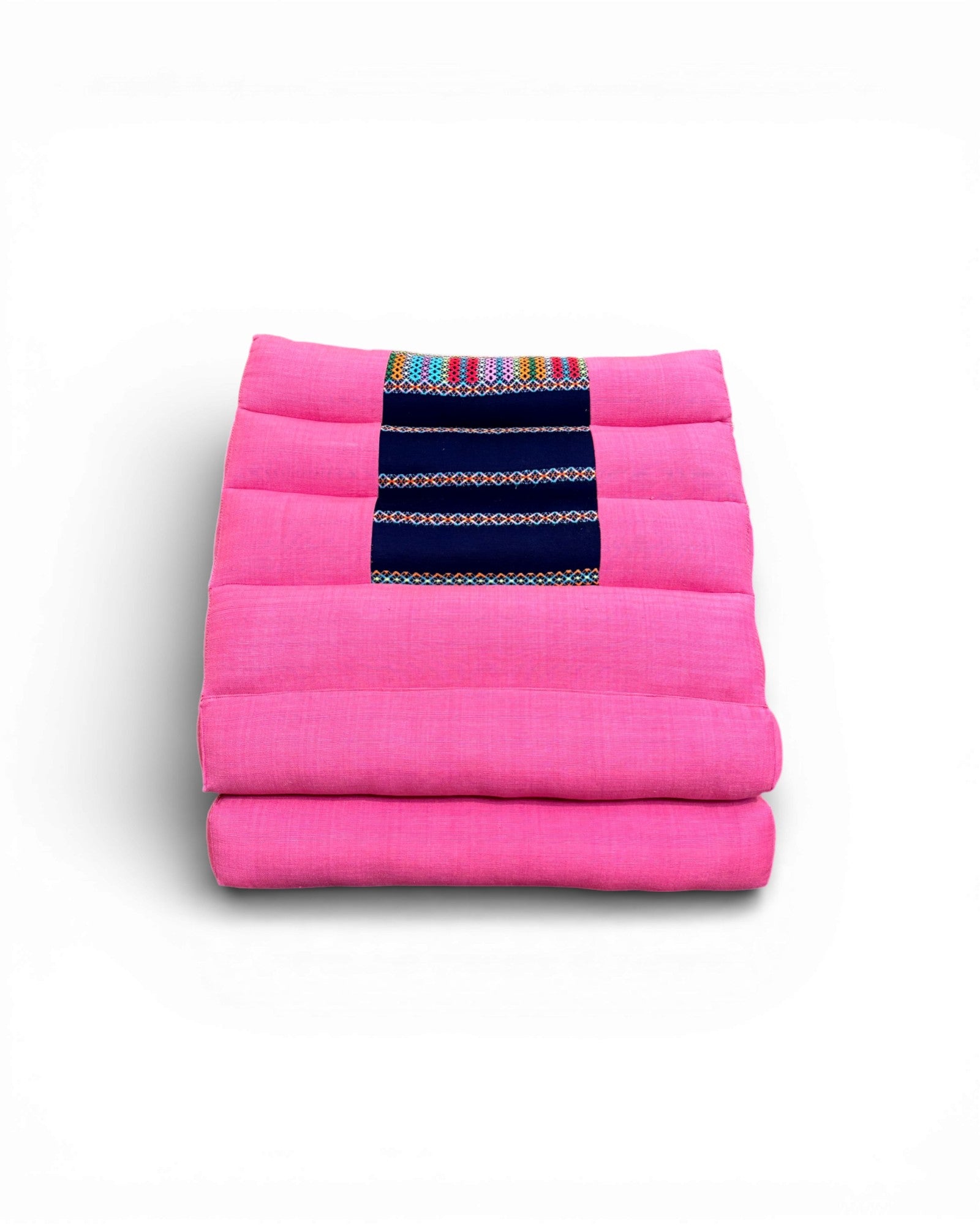 Fuchsia Cotton & Multicolour Tribal Panel Triangle Cushion (M) - Surround Living - 8