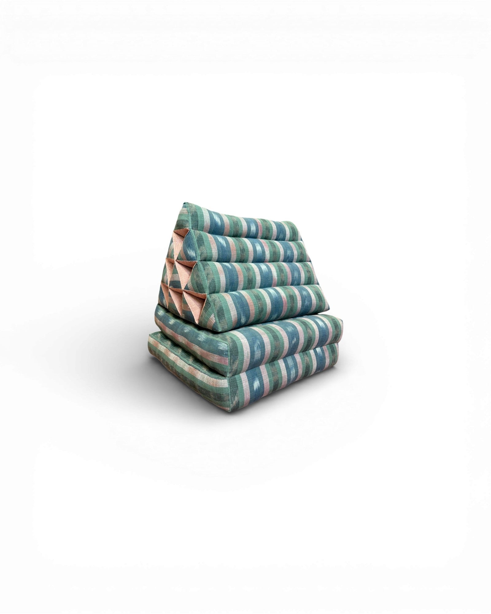 Sage Green Stripe Handwoven Triangle Cushion (M) - Surround Living - 3