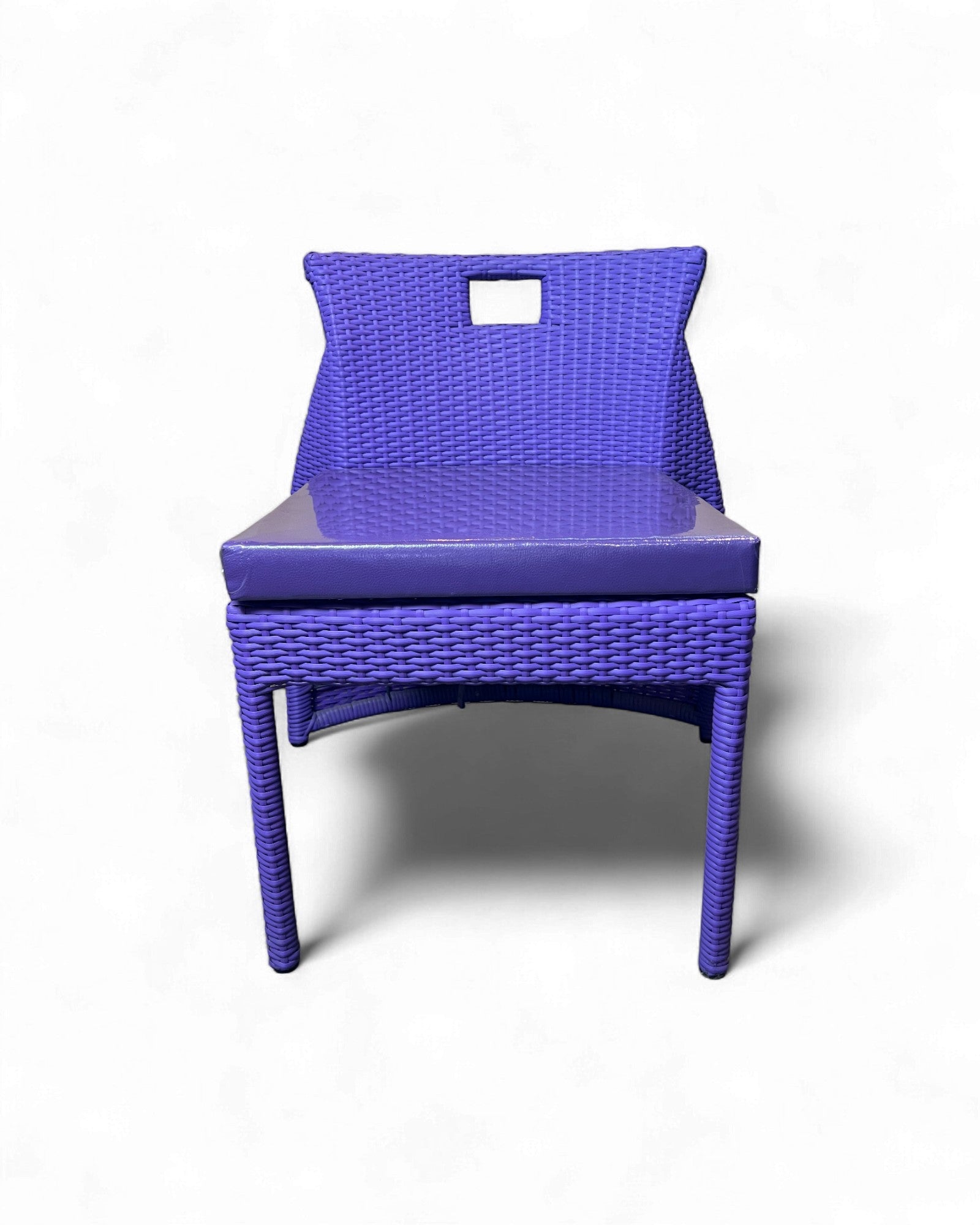 Contemporary Purple Wicker Bistro Set with Glass Top Table (Table + 2 Nested Chairs) Surround Living