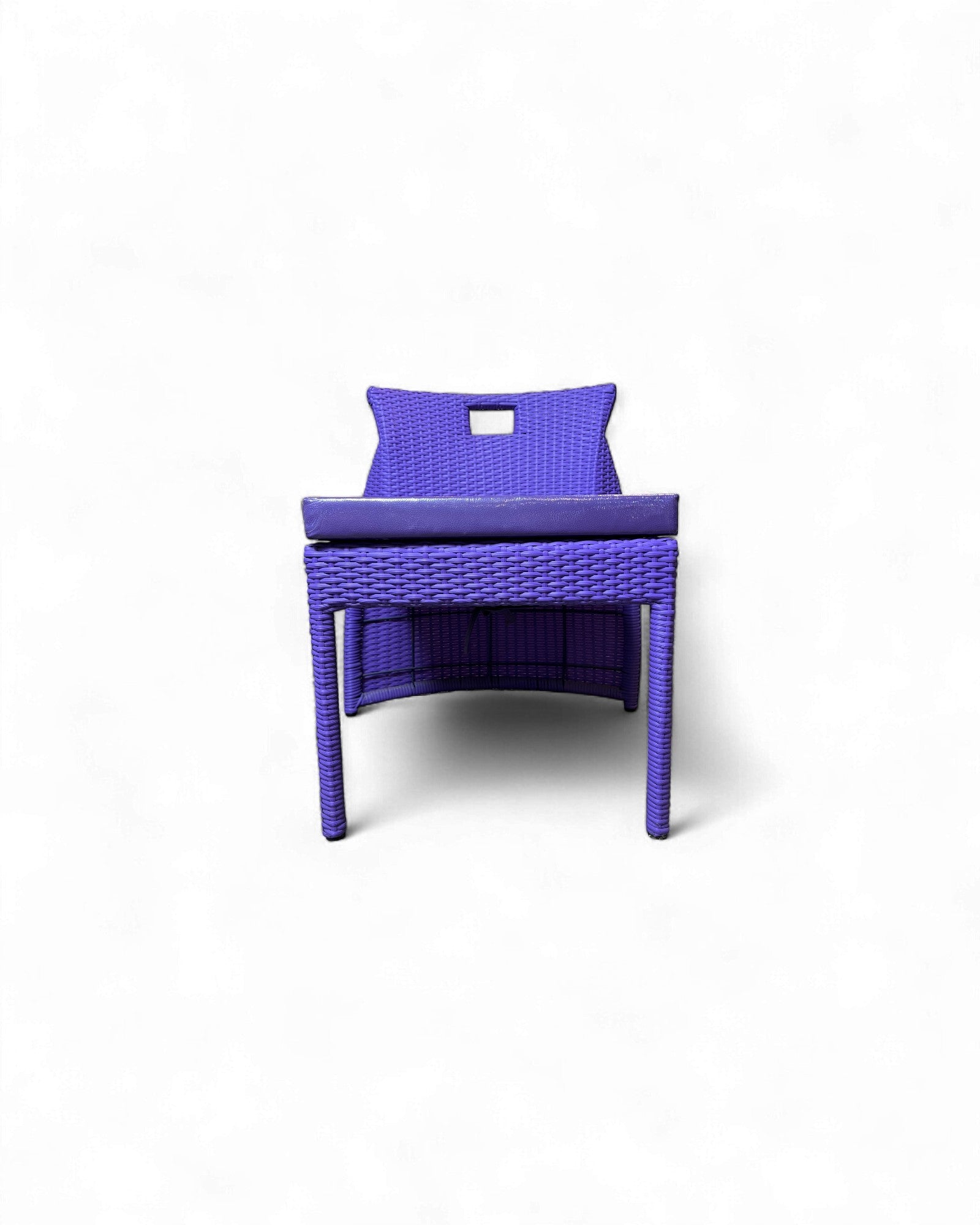 Contemporary Purple Wicker Bistro Set with Glass Top Table (Table + 2 Nested Chairs) Surround Living