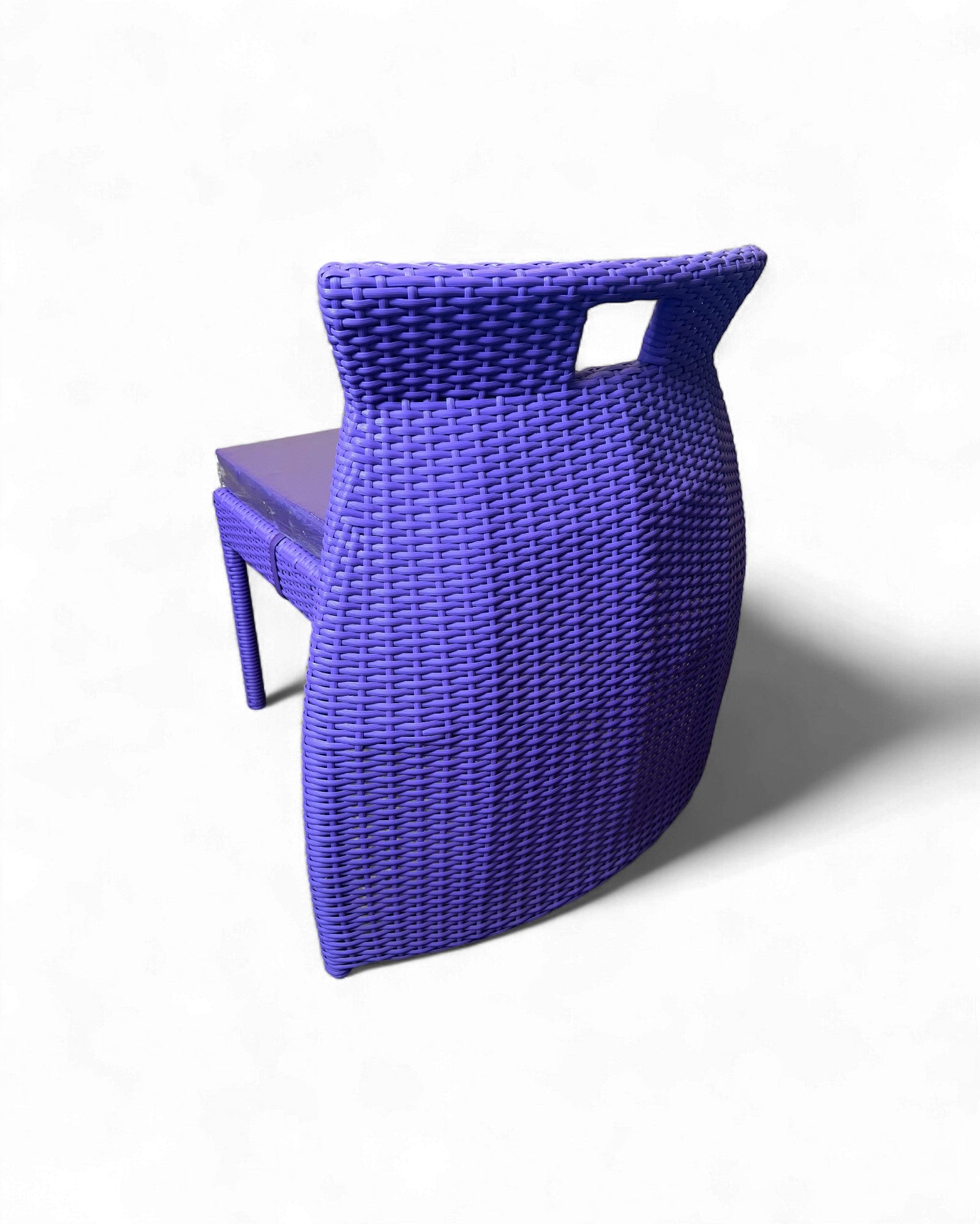 Contemporary Purple Wicker Bistro Set with Glass Top Table (Table + 2 Nested Chairs) Surround Living