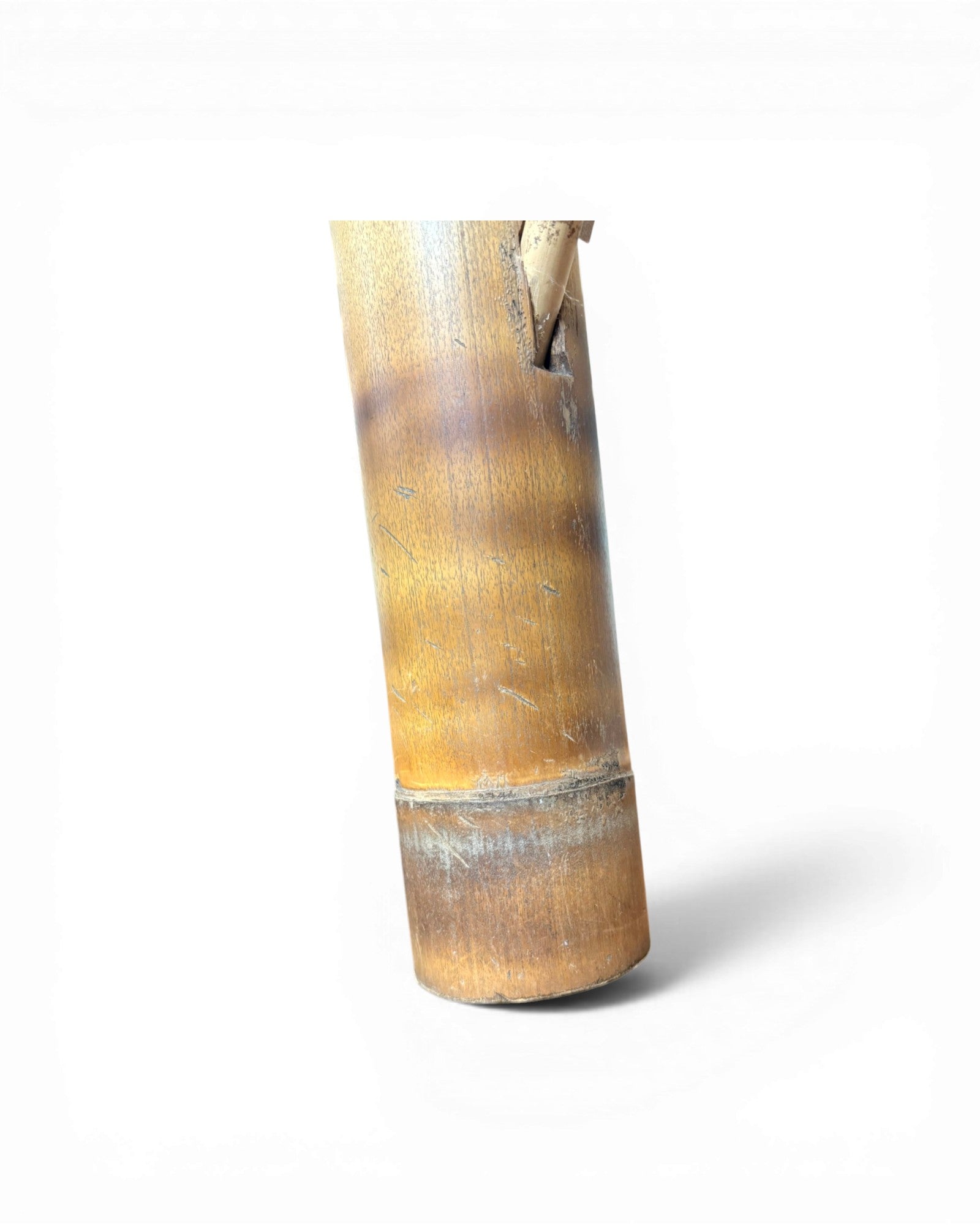 Honey - Toned Bamboo Opium Pipe with Carved Bowl (Mounted) - Surround Living - 11