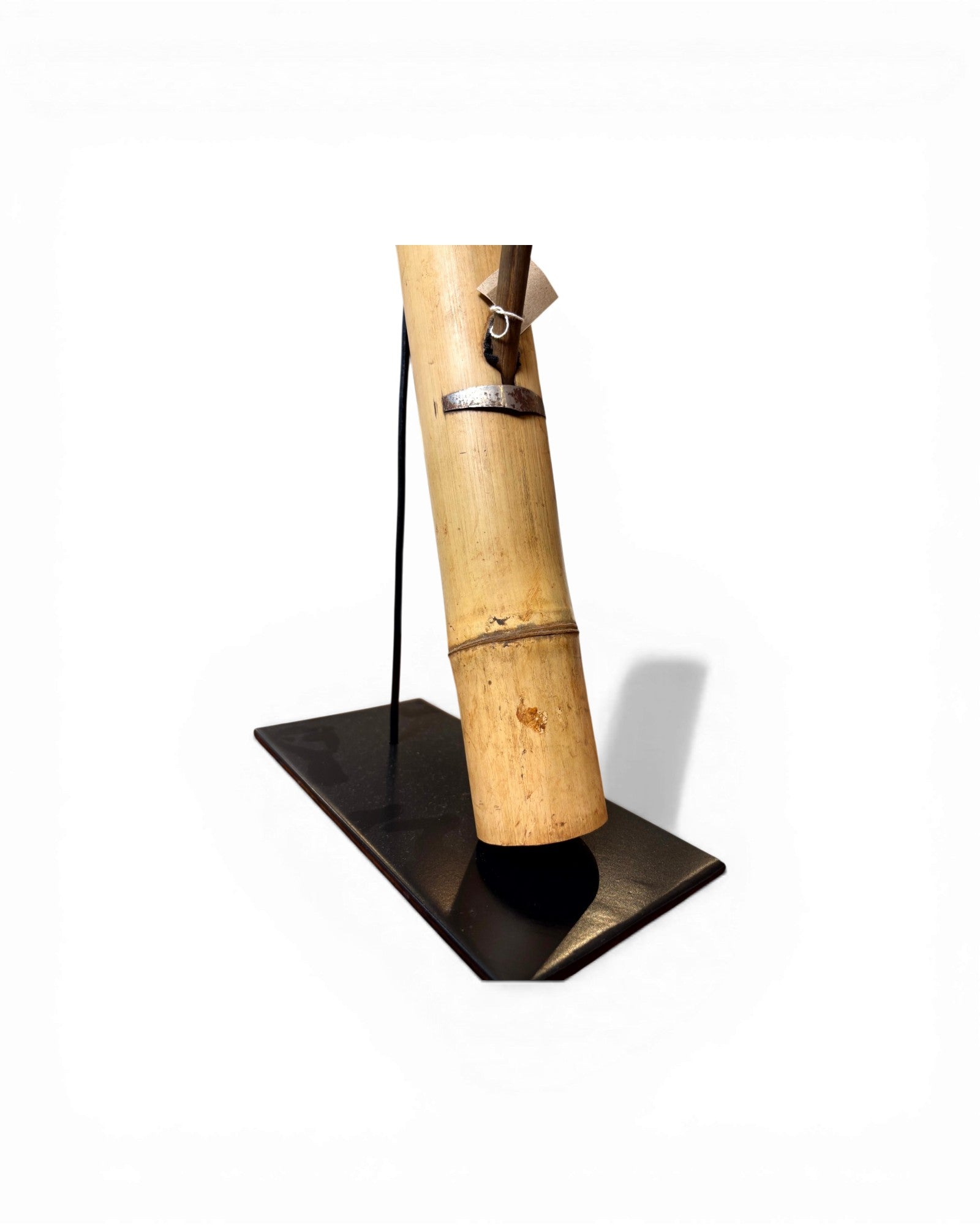 Natural Bamboo Opium Pipe with Rustic Wooden Bowl (Mounted) - Surround Living - 15