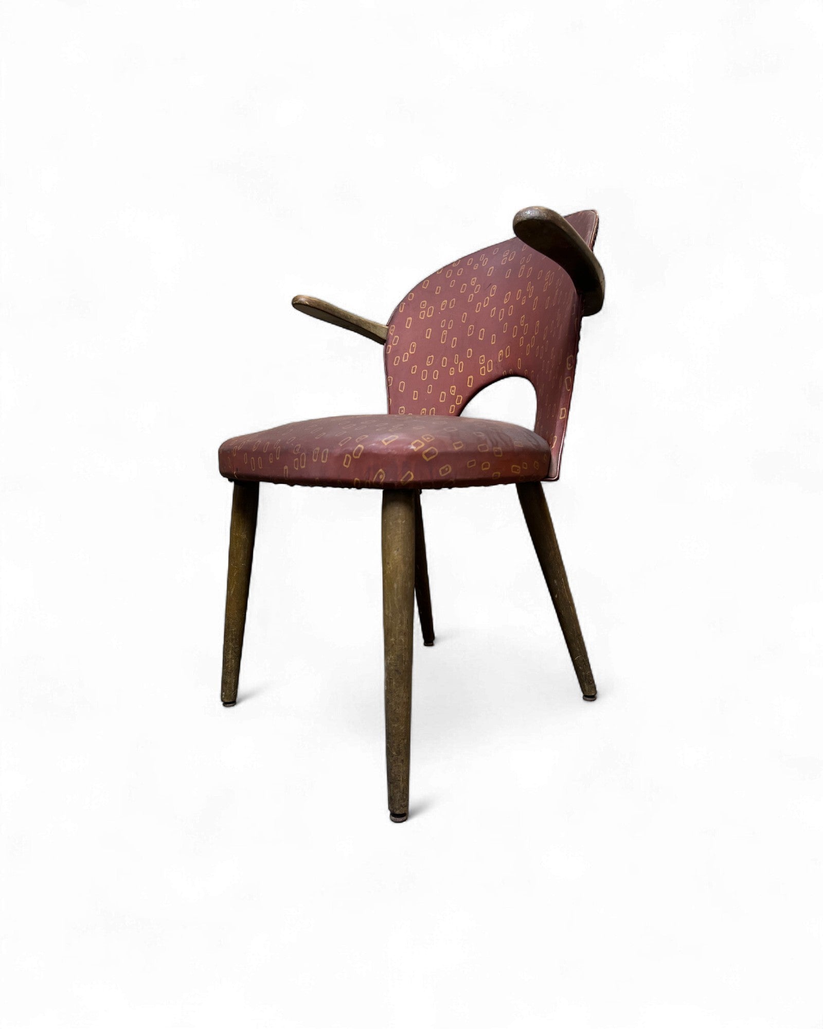 True Vintage Vinyl Cushion Maroon Retro Armchair Surround Living