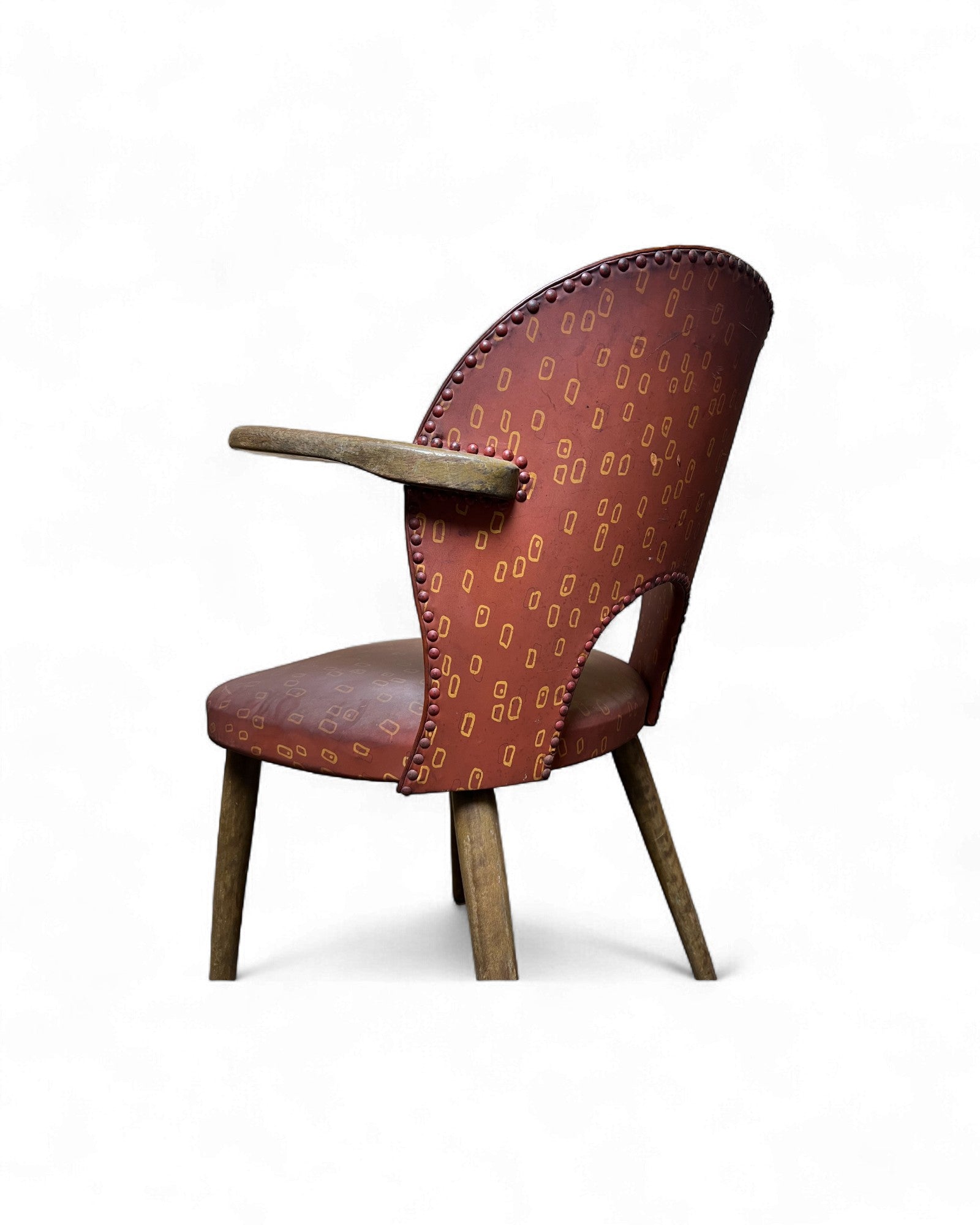True Vintage Vinyl Cushion Maroon Retro Armchair Surround Living