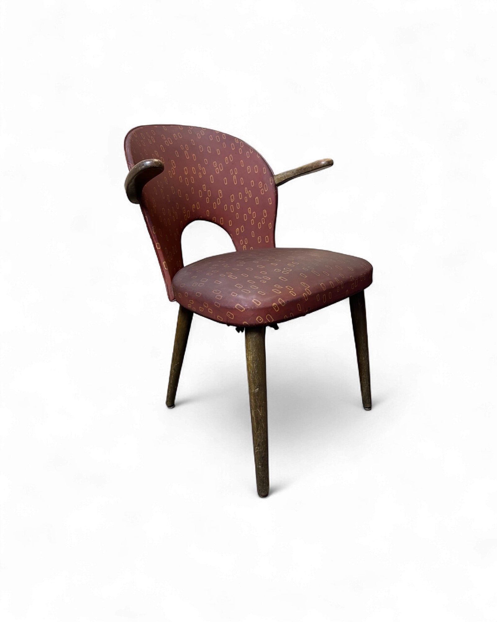 True Vintage Vinyl Cushion Maroon Retro Armchair Surround Living