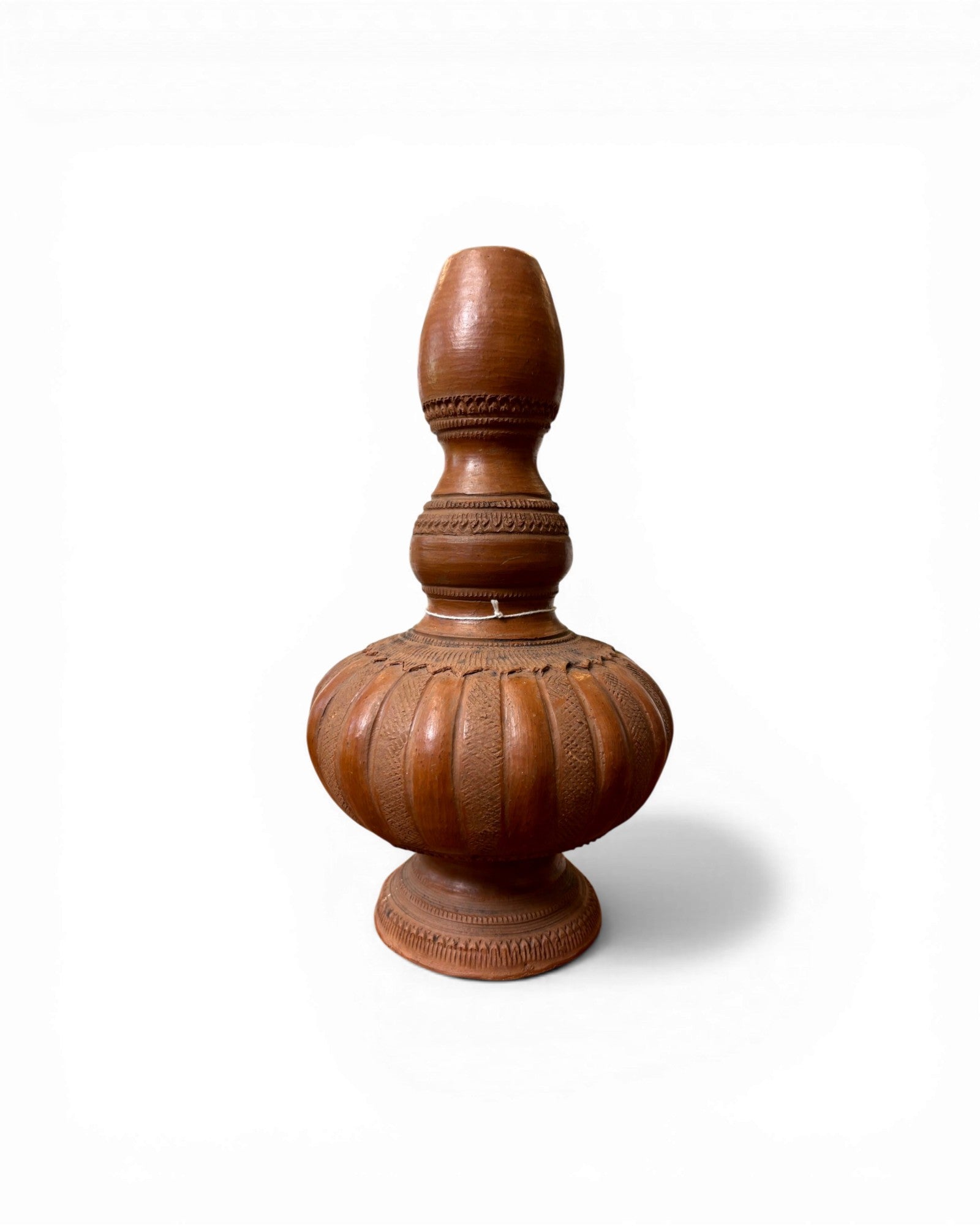Hand - Carved Terracotta Urn with Ribbed Detailing - Surround Living - 2