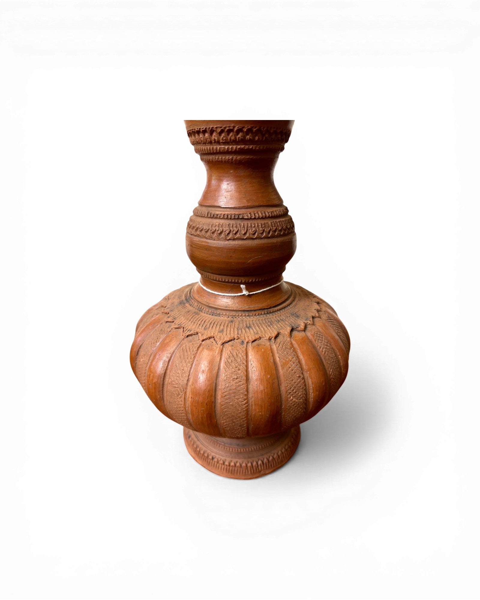 Hand - Carved Terracotta Urn with Ribbed Detailing - Surround Living - 4