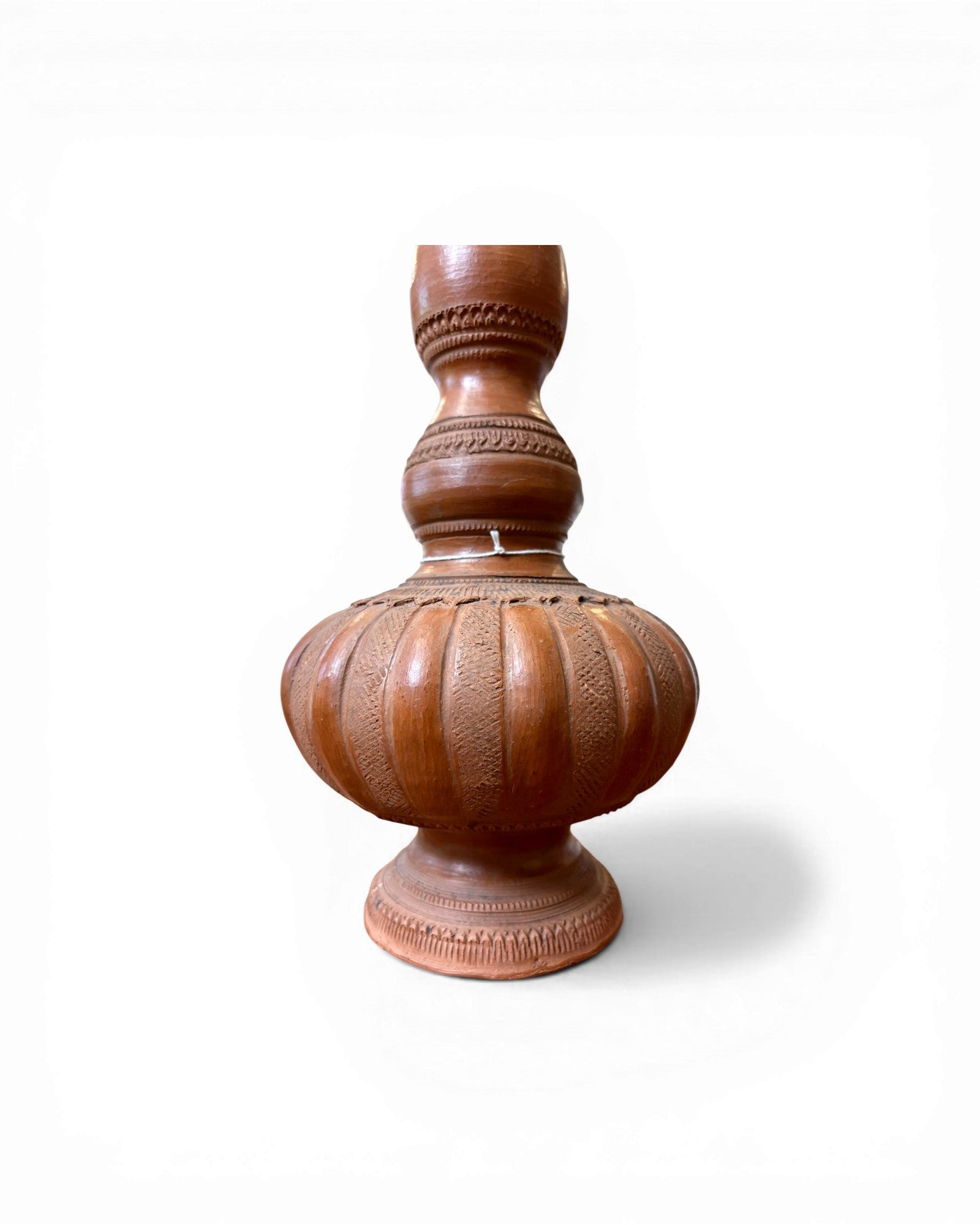 Hand - Carved Terracotta Urn with Ribbed Detailing - Surround Living - 5