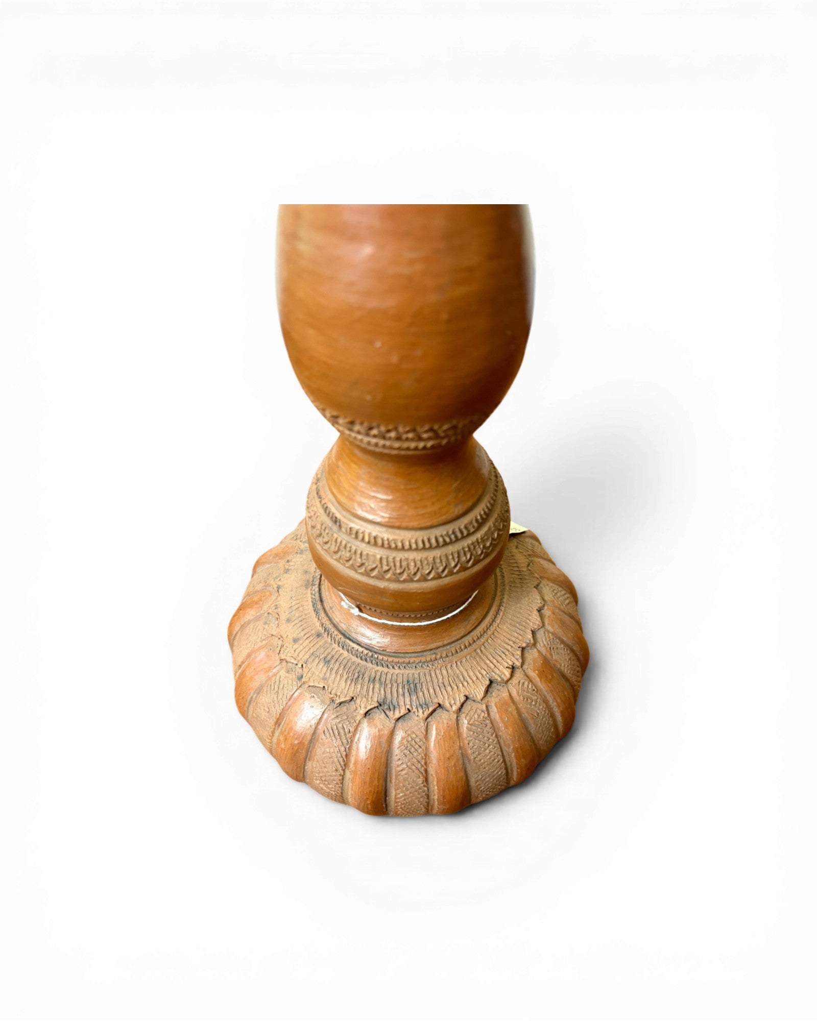 Hand - Carved Terracotta Urn with Ribbed Detailing - Surround Living - 8