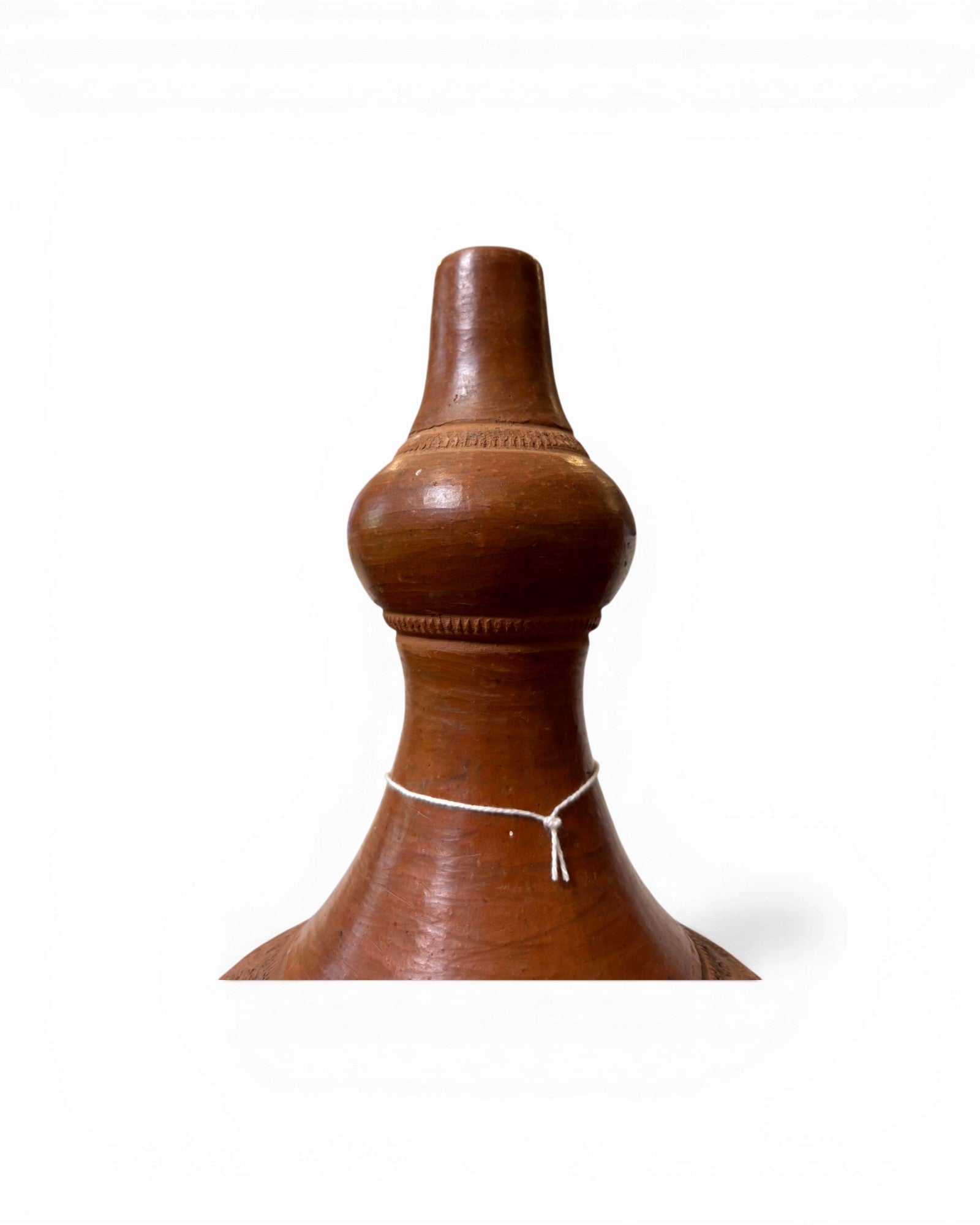 Smooth Terracotta Baluster Vase with Minimal Carved Bands - Surround Living - 6
