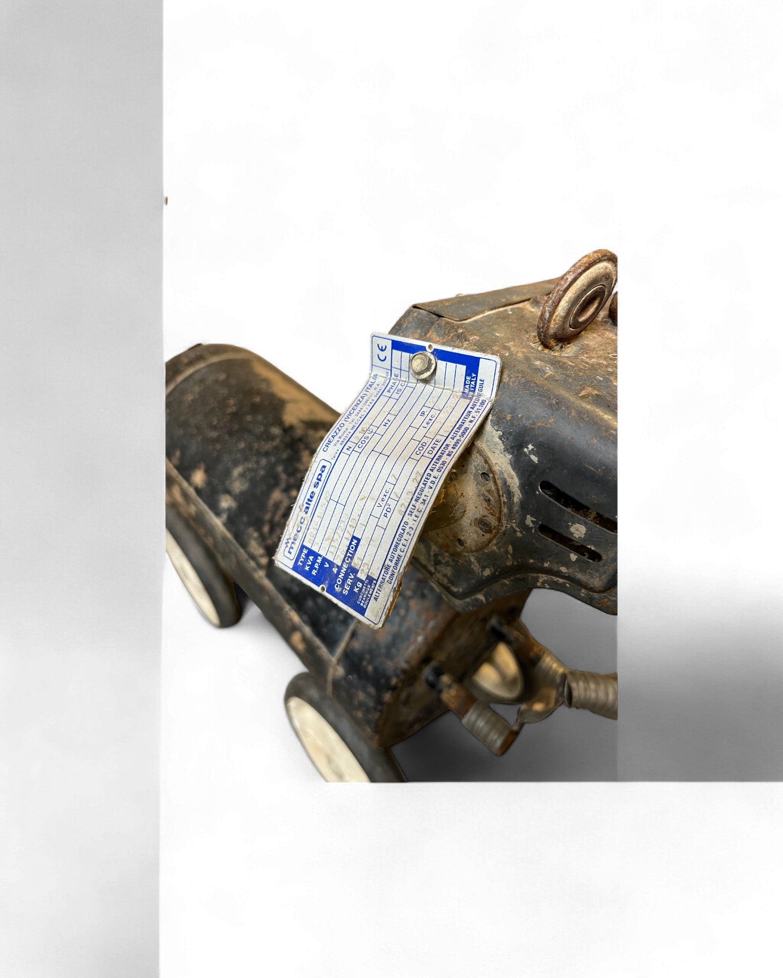 Industrial Folk Art Dog Sculpture on Wheels Surround Living