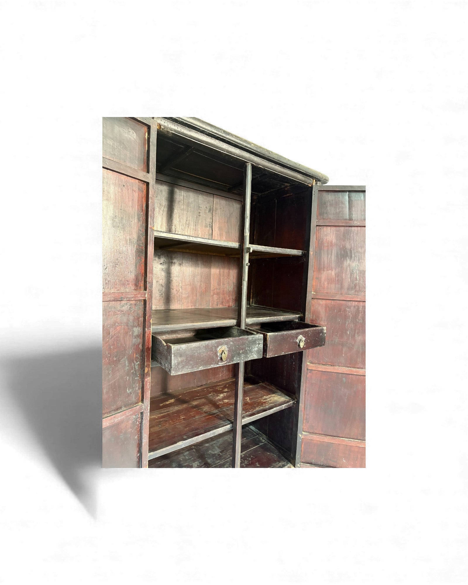 Smoked Black Lacquer Elm Cabinet with Aged Patina - Surround Living - 19