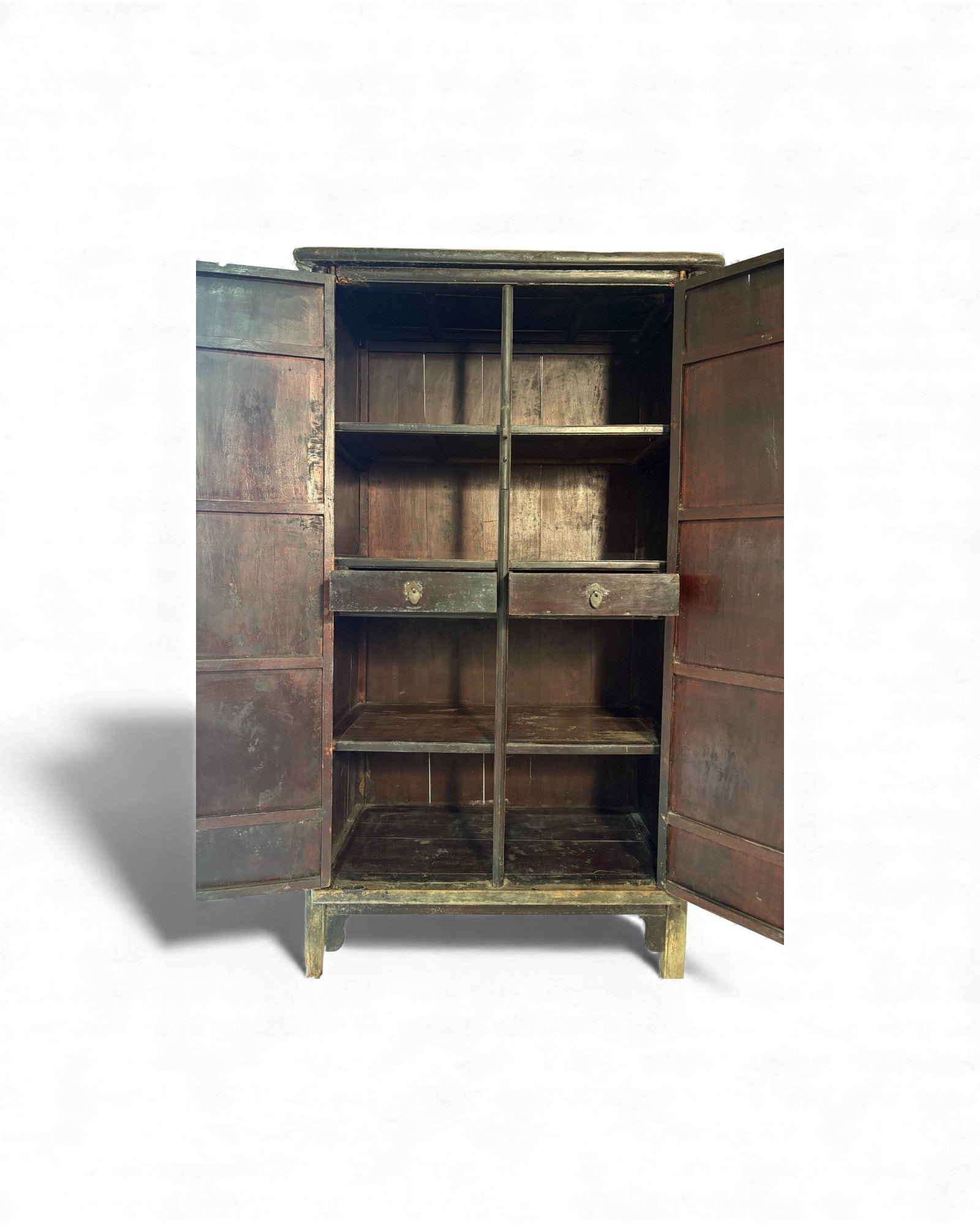Smoked Black Lacquer Elm Cabinet with Aged Patina - Surround Living - 24