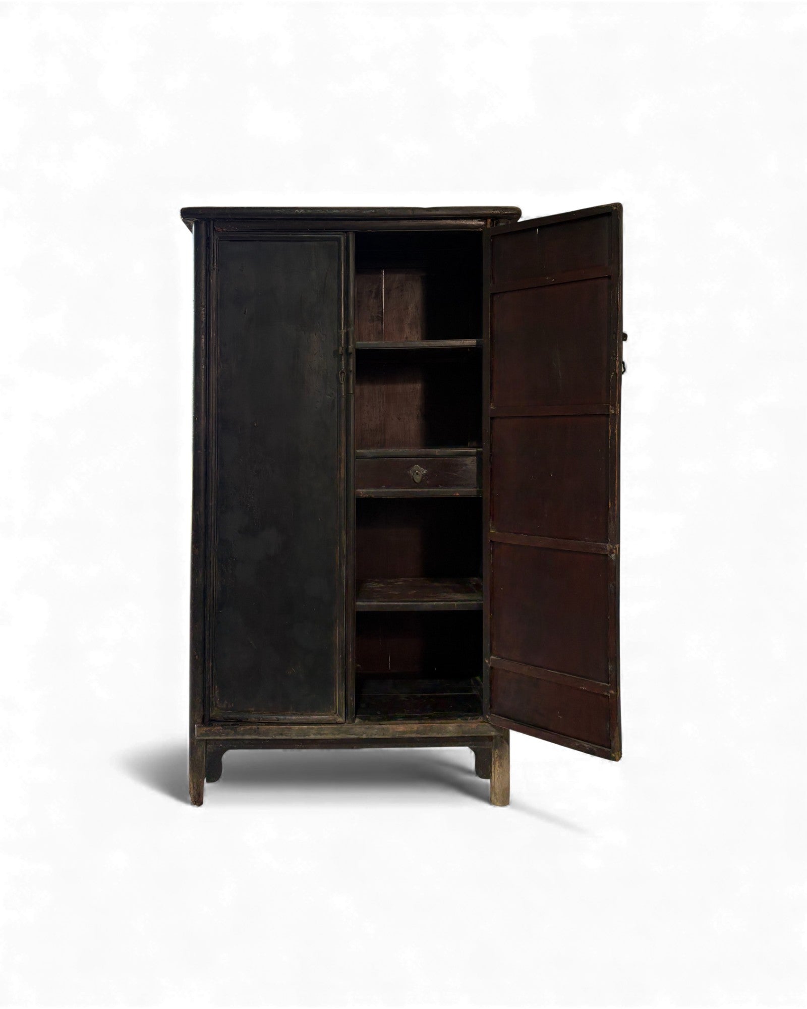 Smoked Black Lacquer Elm Cabinet with Aged Patina - Surround Living - 9
