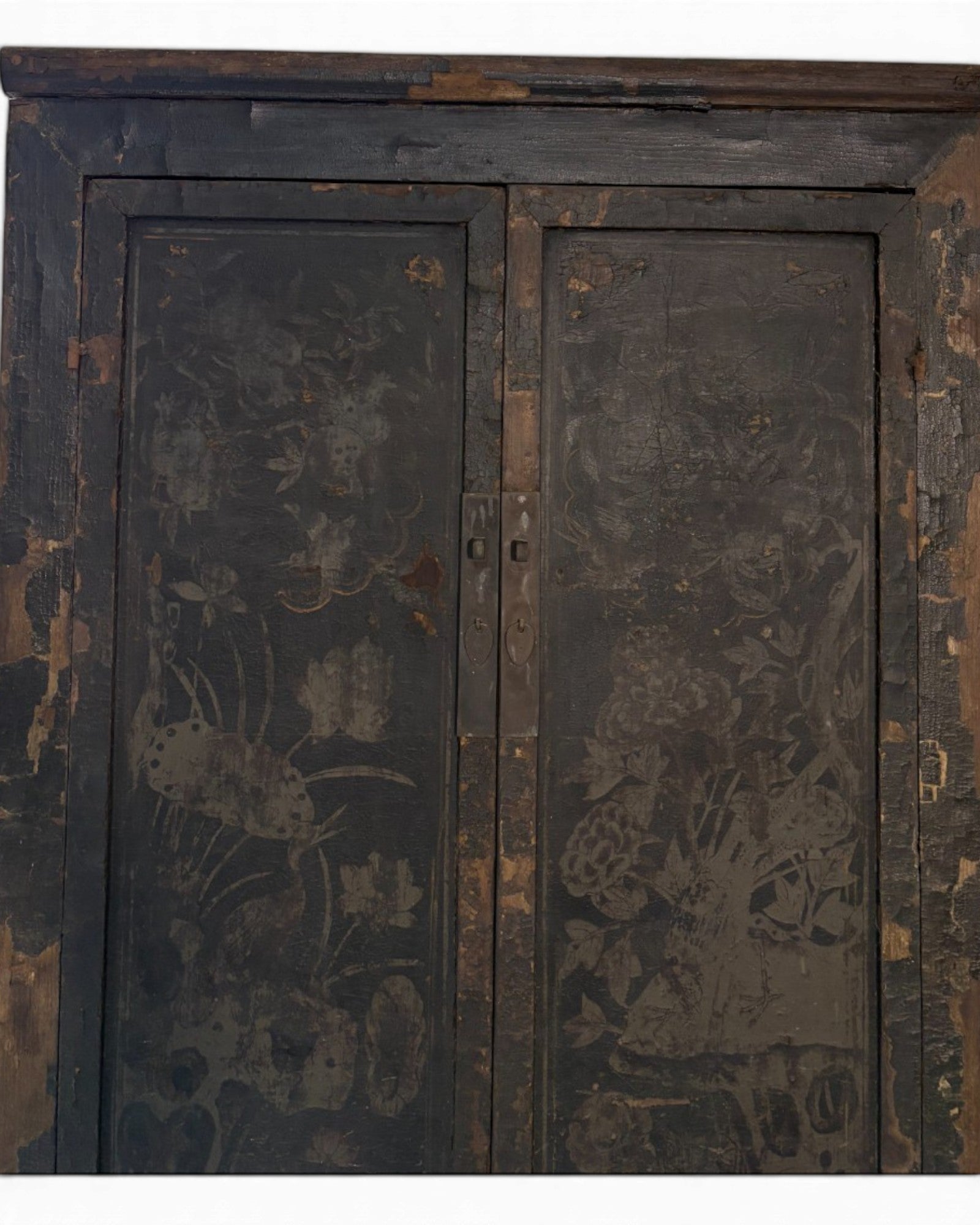 Black Lacquer Floral Cabinet - Surround Living - 63