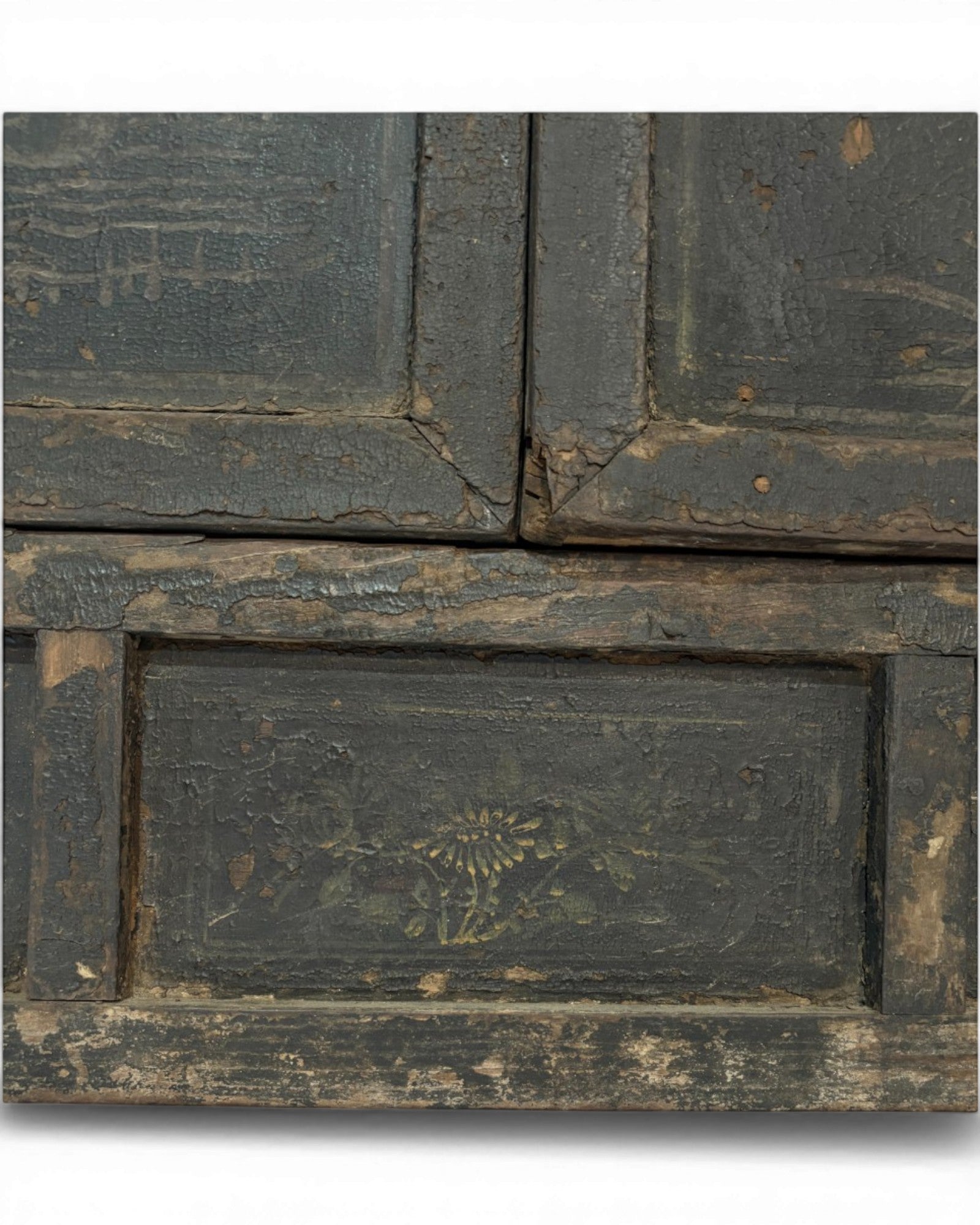 Black Lacquer Floral Cabinet - Surround Living - 23