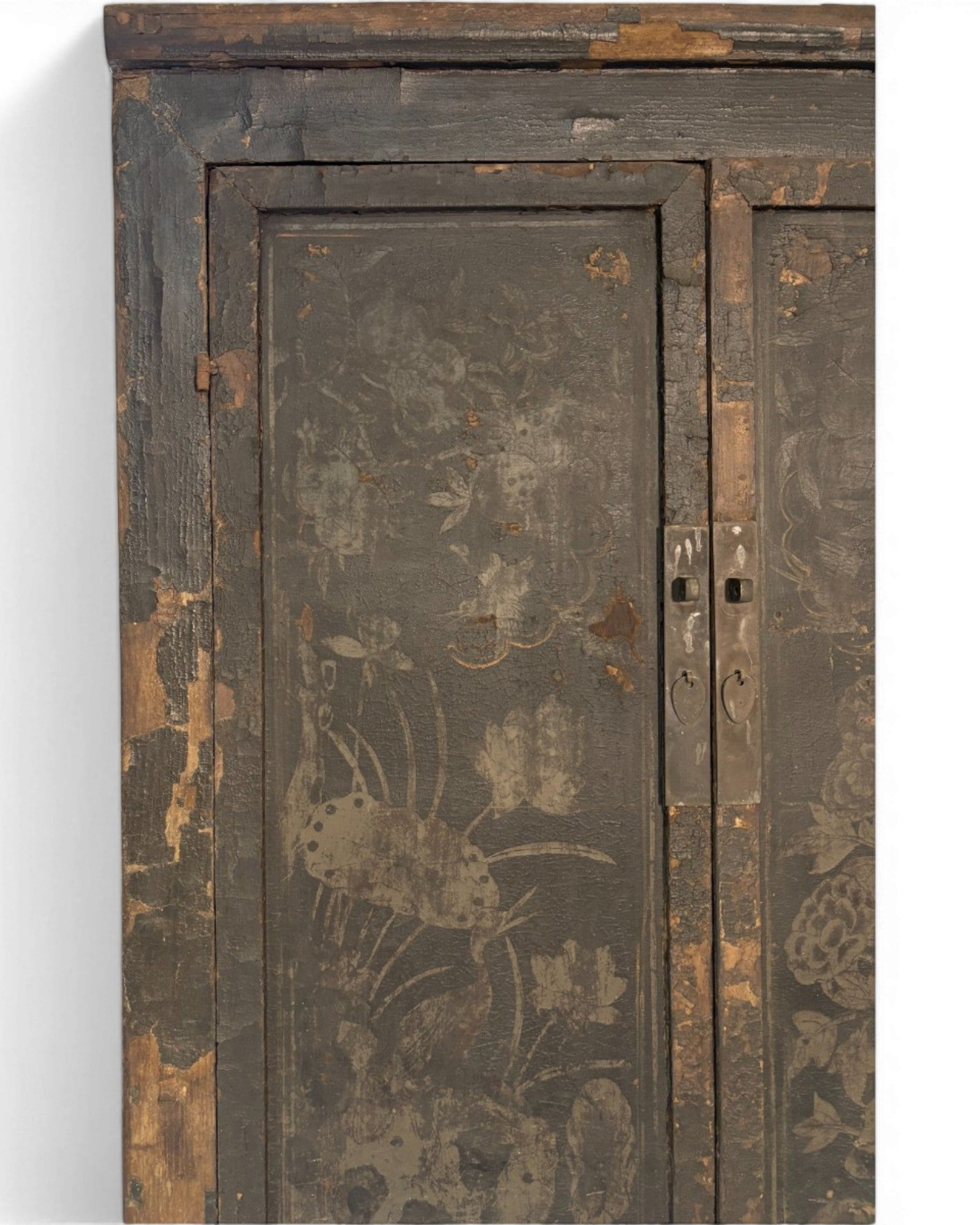Black Lacquer Floral Cabinet - Surround Living - 24