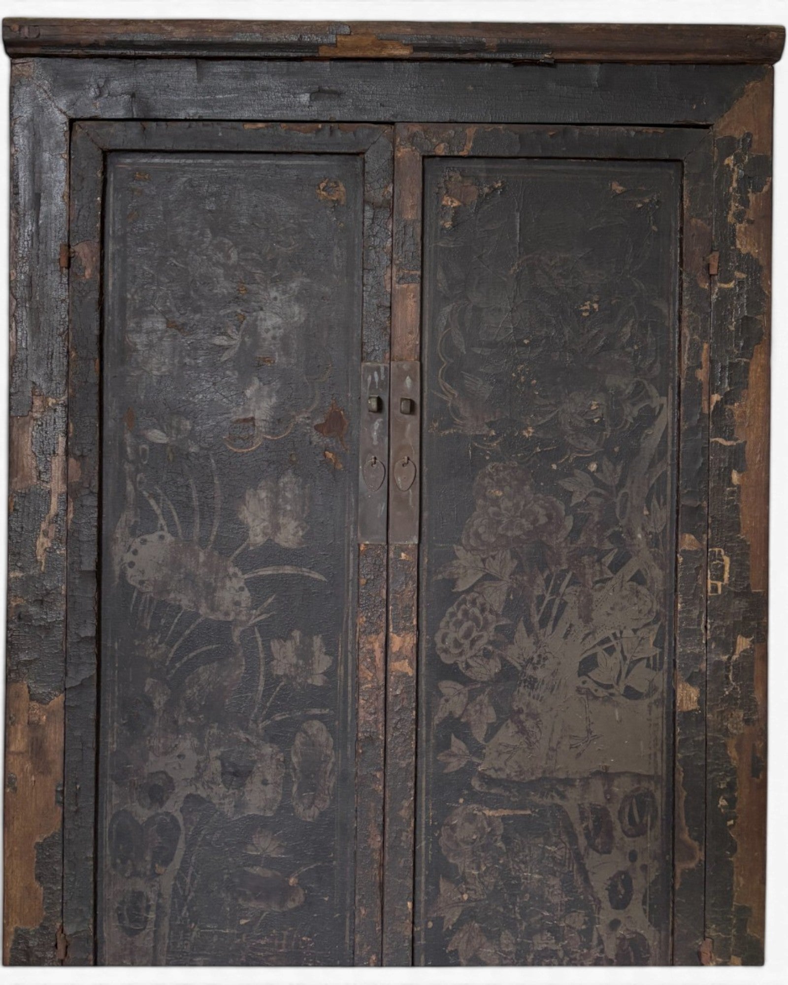 Black Lacquer Floral Cabinet - Surround Living - 28