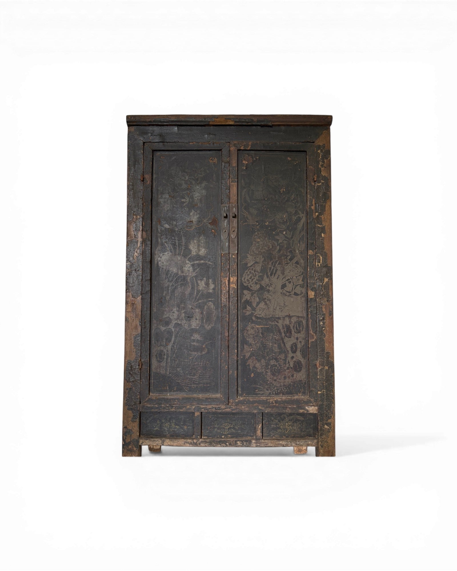 Black Lacquer Floral Cabinet - Surround Living - 30