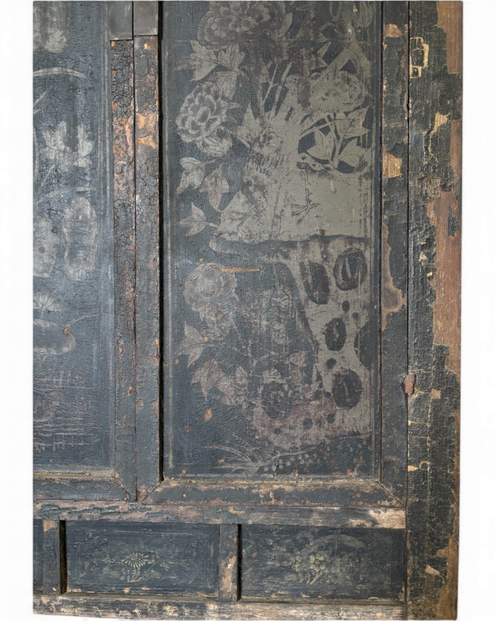 Black Lacquer Floral Cabinet - Surround Living - 33