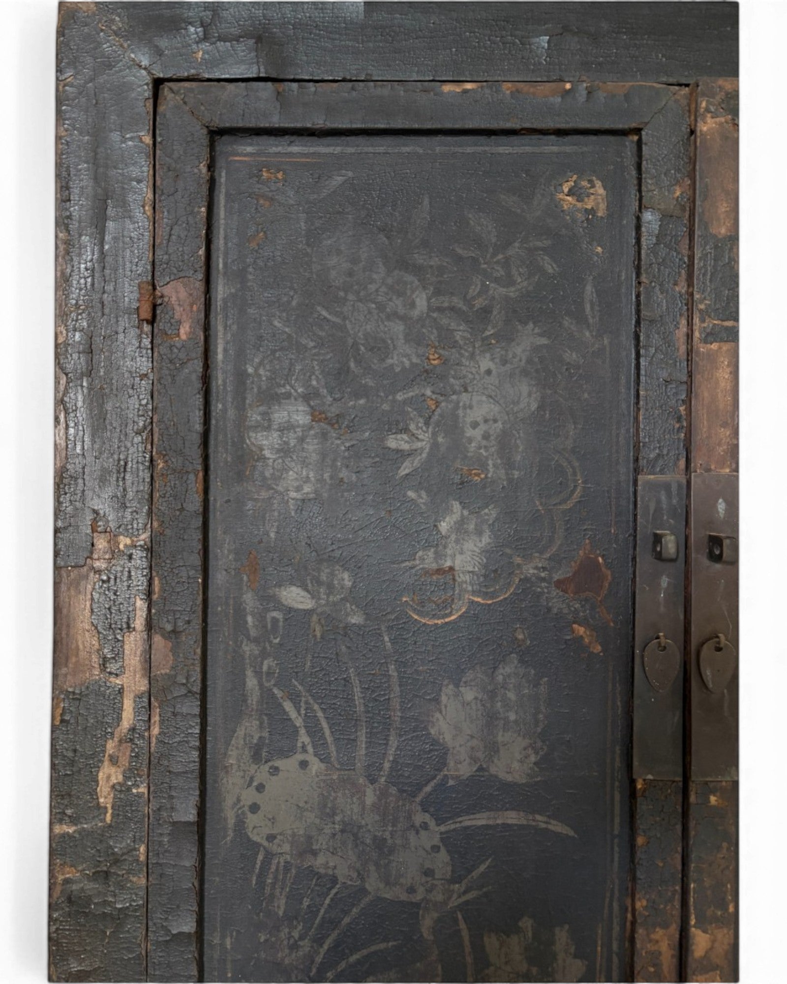 Black Lacquer Floral Cabinet - Surround Living - 35