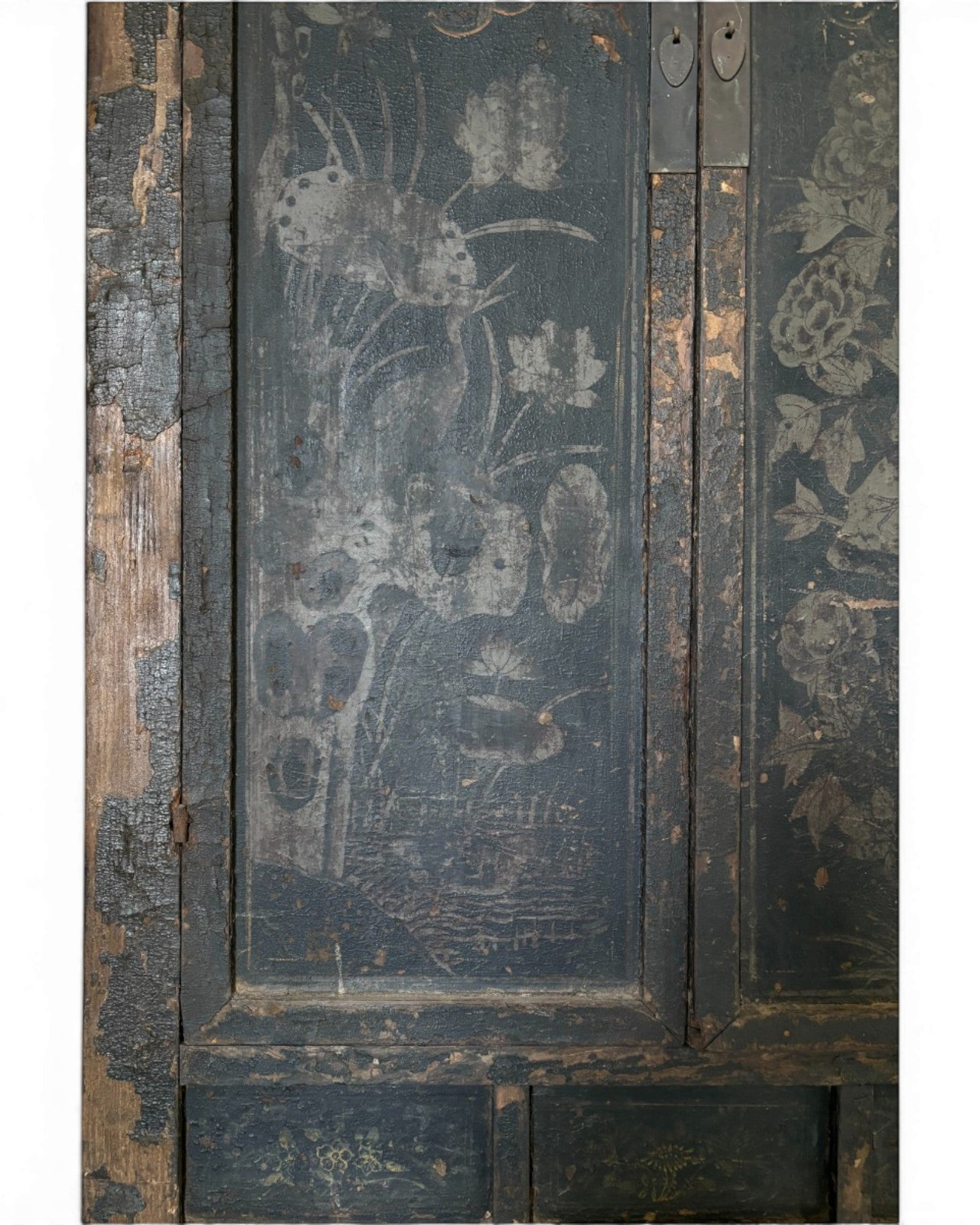 Black Lacquer Floral Cabinet - Surround Living - 36