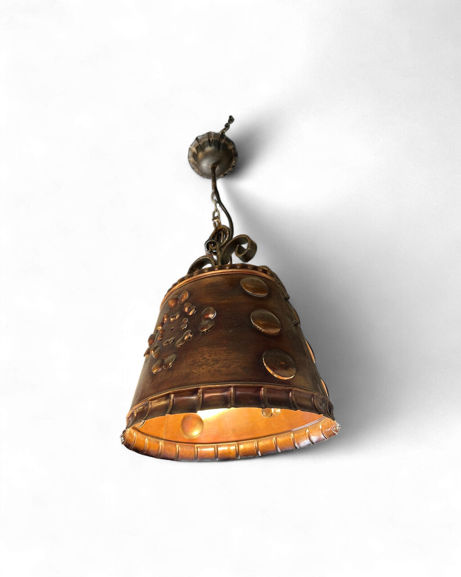 Handcrafted Pendant Light with Jade Frog Accent Surround Living