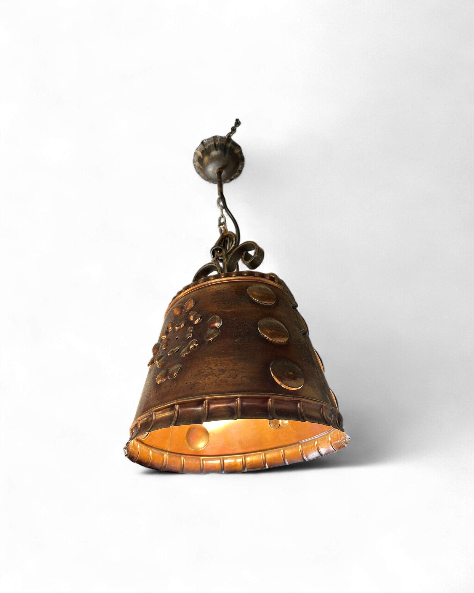 Handcrafted Pendant Light with Jade Frog Accent Surround Living