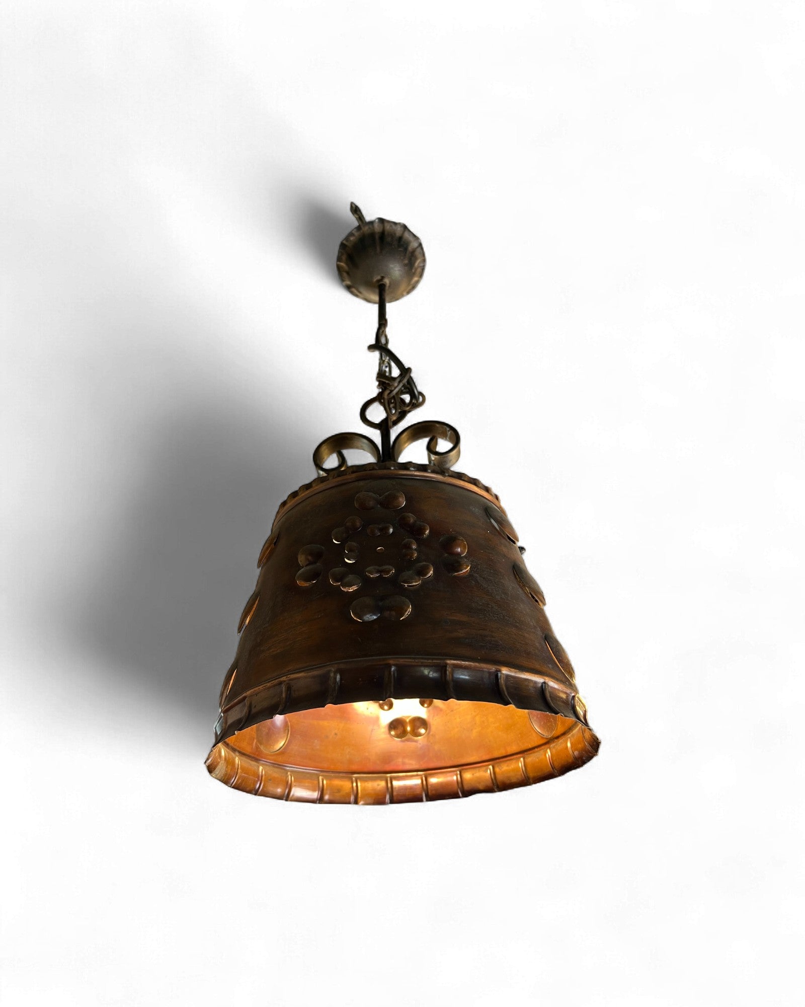 Handcrafted Pendant Light with Jade Frog Accent Surround Living