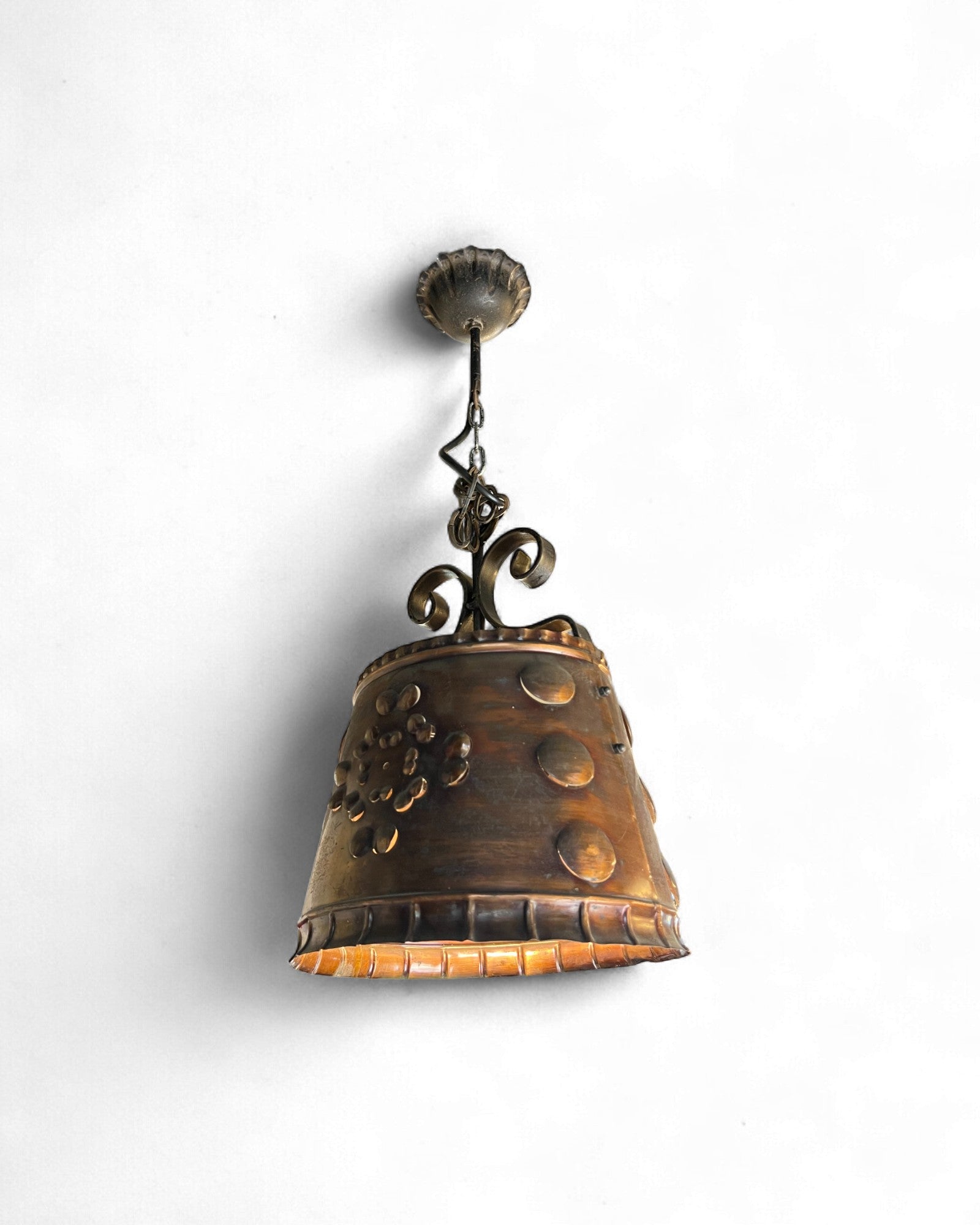 Handcrafted Pendant Light with Jade Frog Accent Surround Living