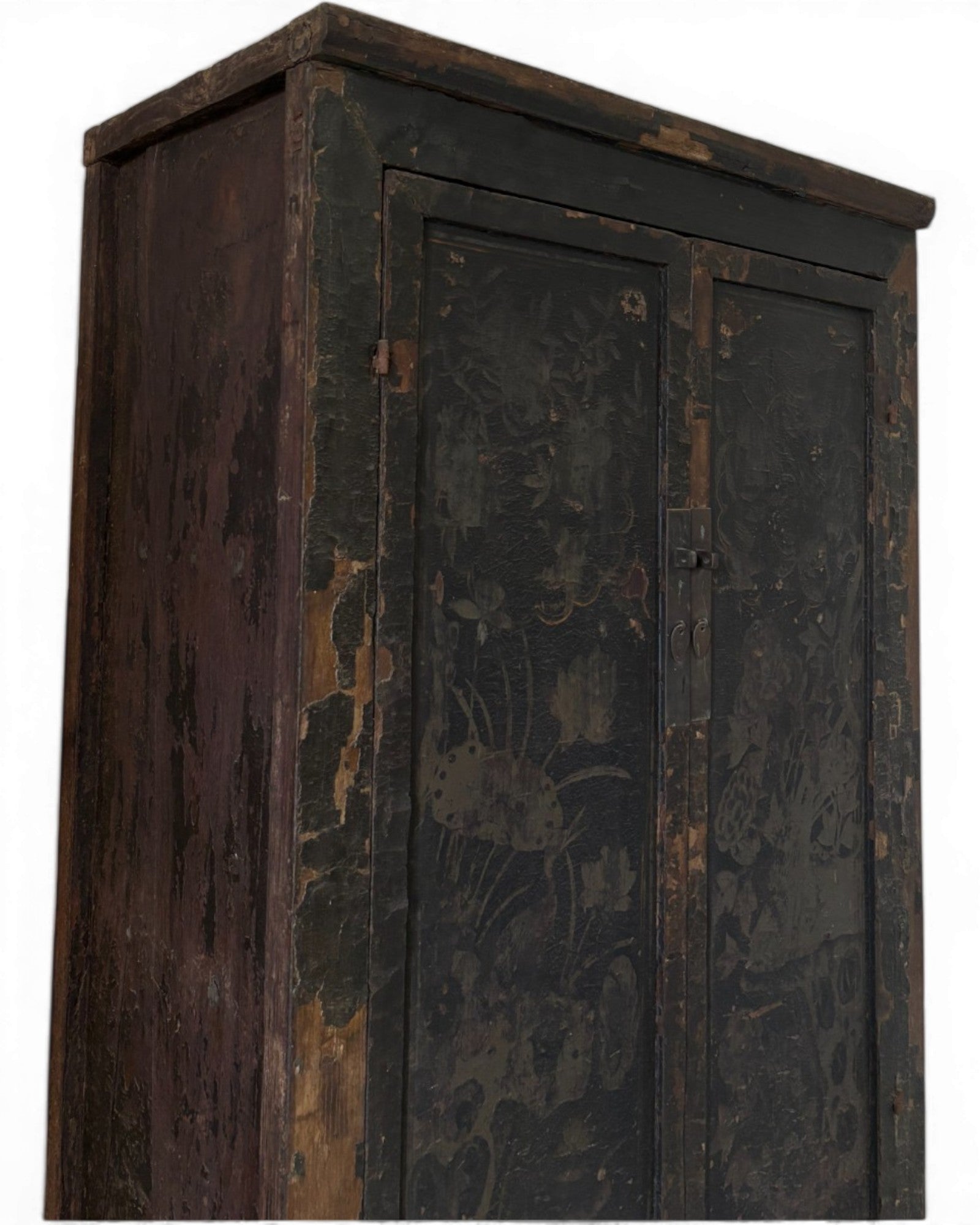 Black Lacquer Floral Cabinet - Surround Living - 48