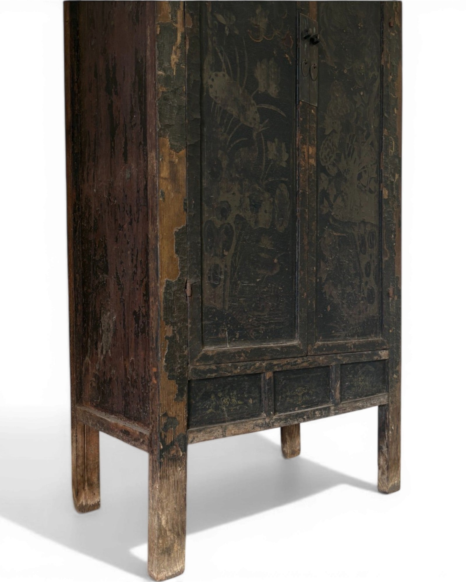 Black Lacquer Floral Cabinet - Surround Living - 49