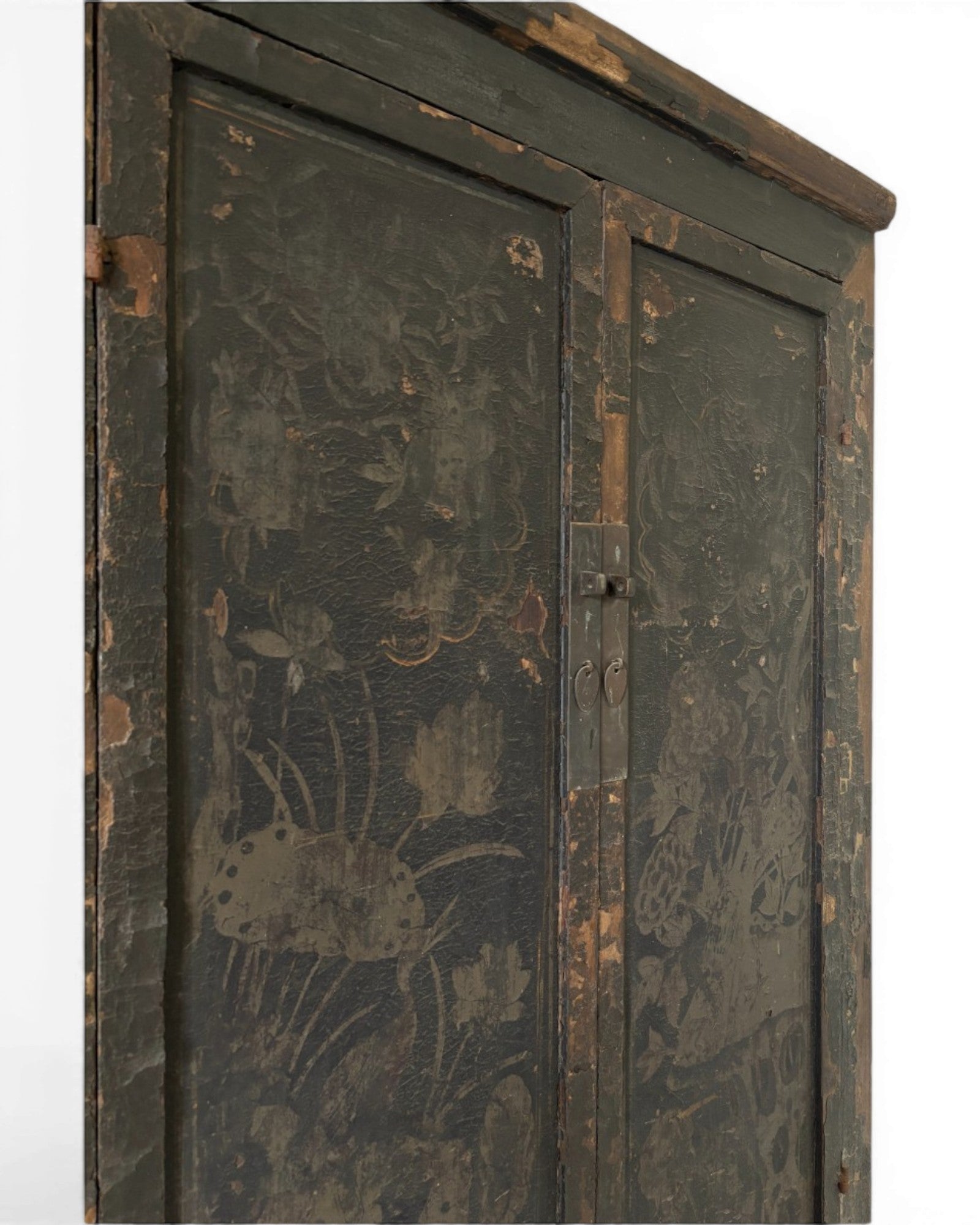 Black Lacquer Floral Cabinet - Surround Living - 52