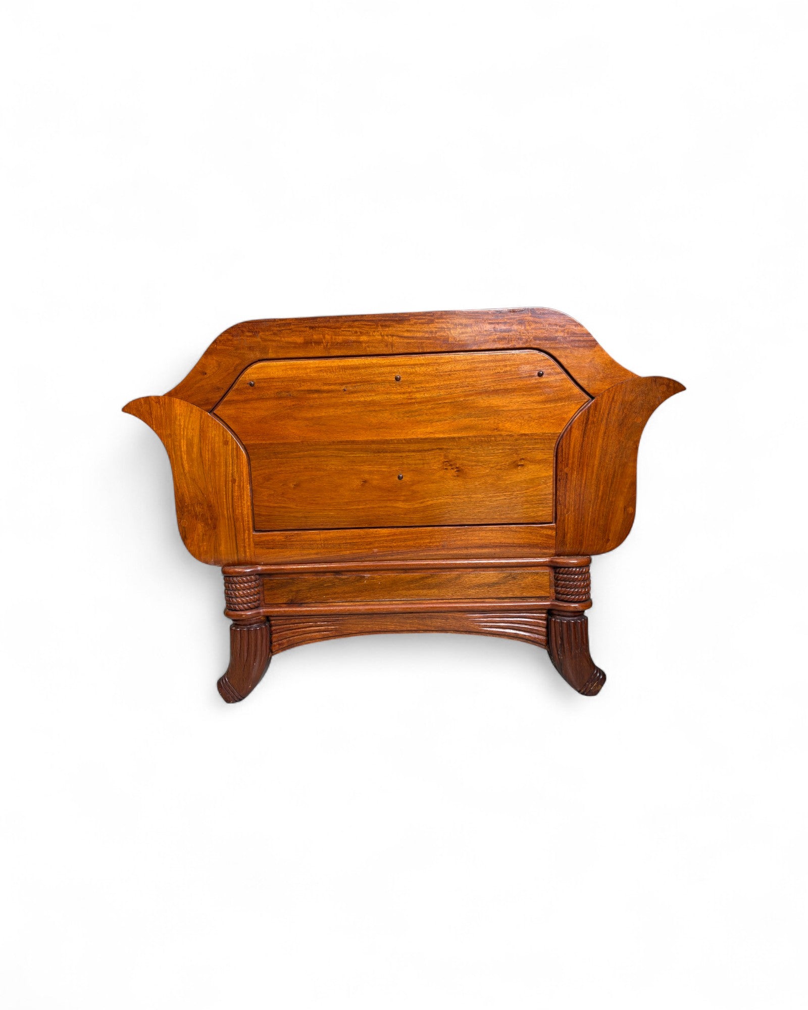 Chinese Art Deco Rosewood & Leather Armchair with Pearl Inlay - Reproduction