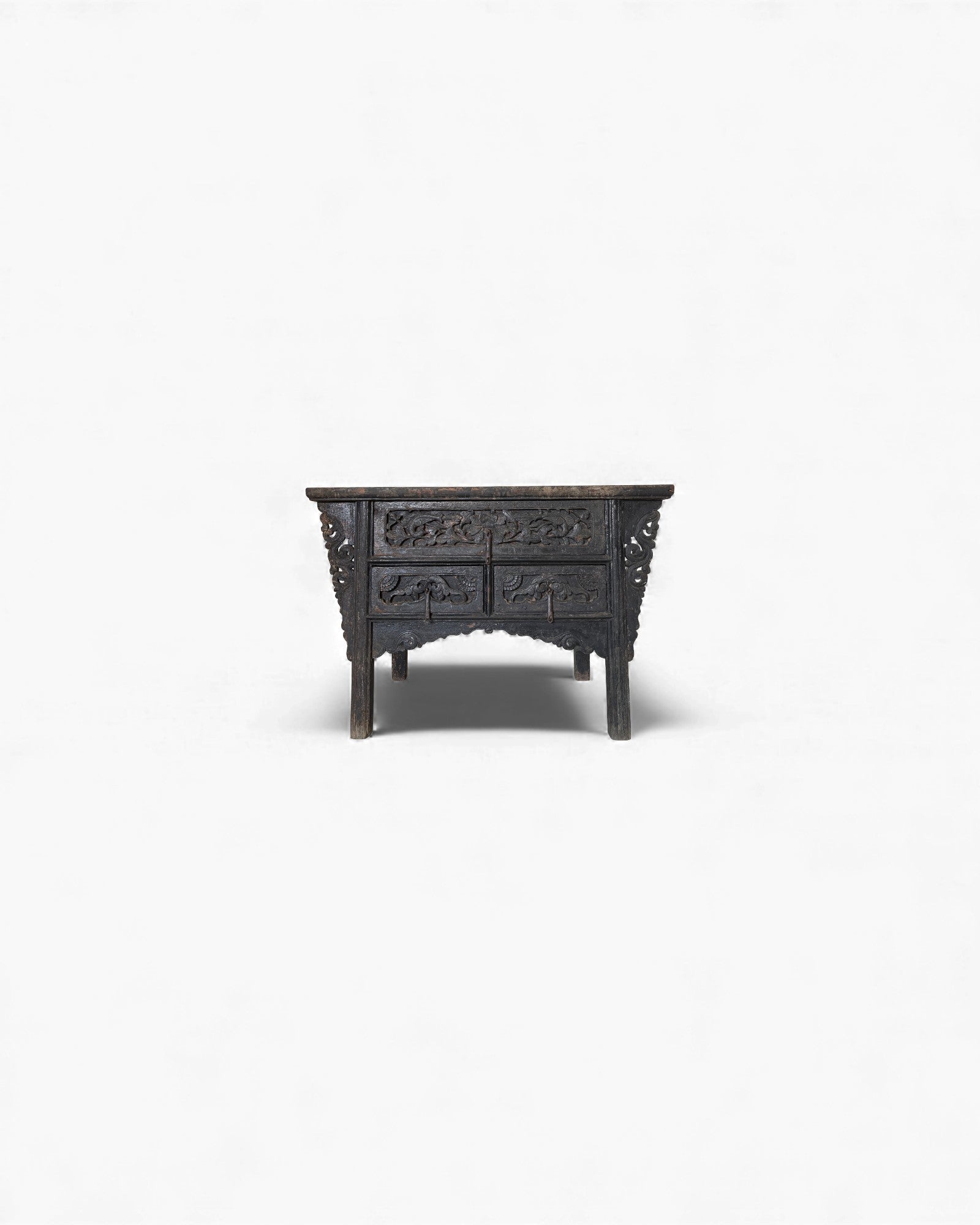 Black Lacquer Carved Elm Coffer - Surround Living - 1