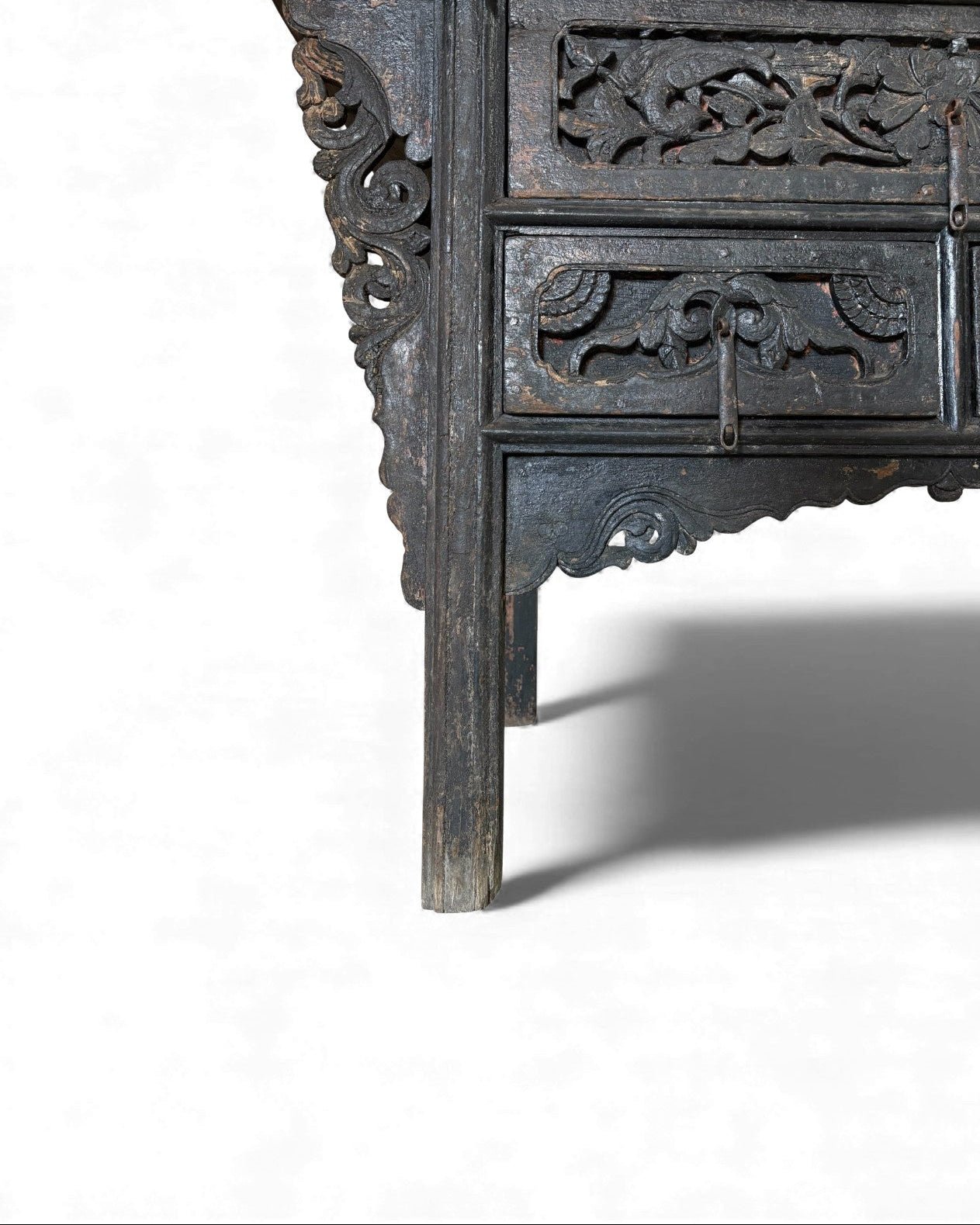 Black Lacquer Carved Elm Coffer - Surround Living - 20
