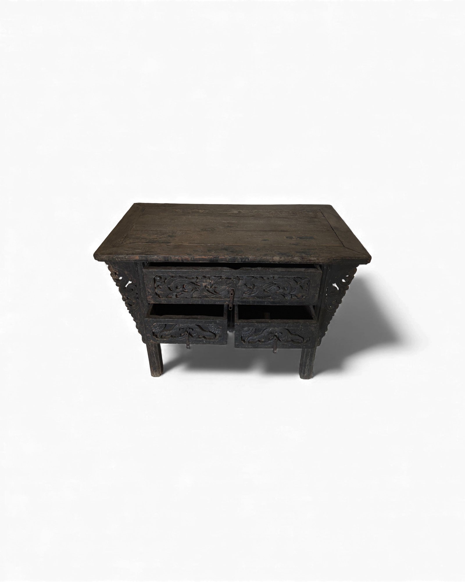 Black Lacquer Carved Elm Coffer - Surround Living - 32