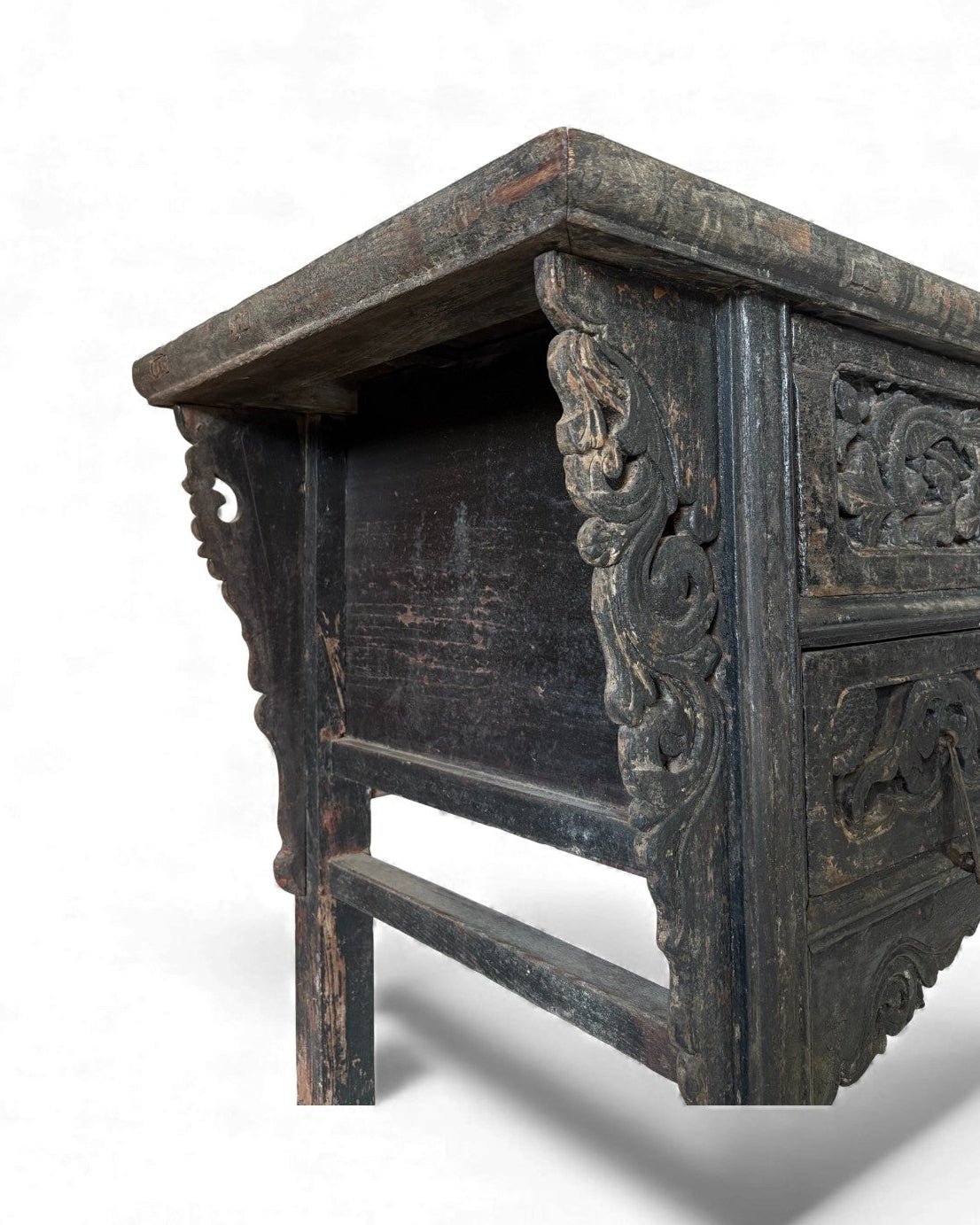 Black Lacquer Carved Elm Coffer - Surround Living - 7
