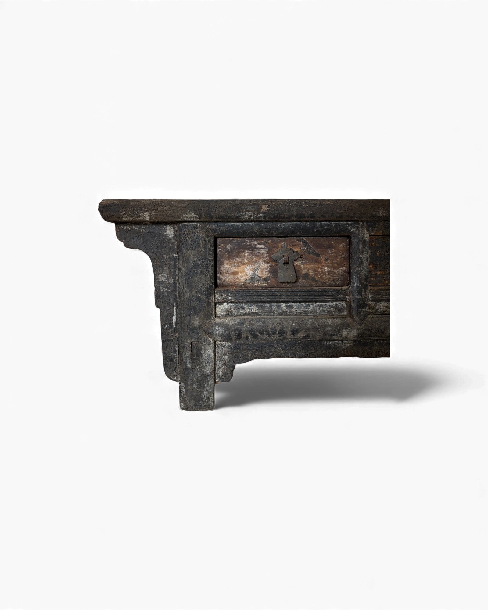 Black Lacquer Elm Kang Table with Drawers - Surround Living - 2