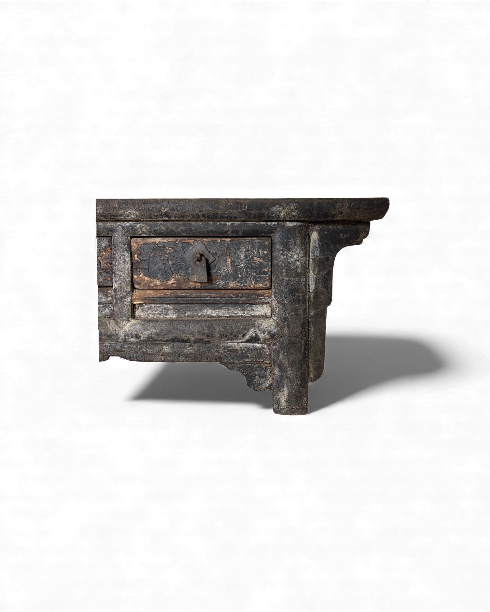 Black Lacquer Elm Kang Table with Drawers - Surround Living - 4