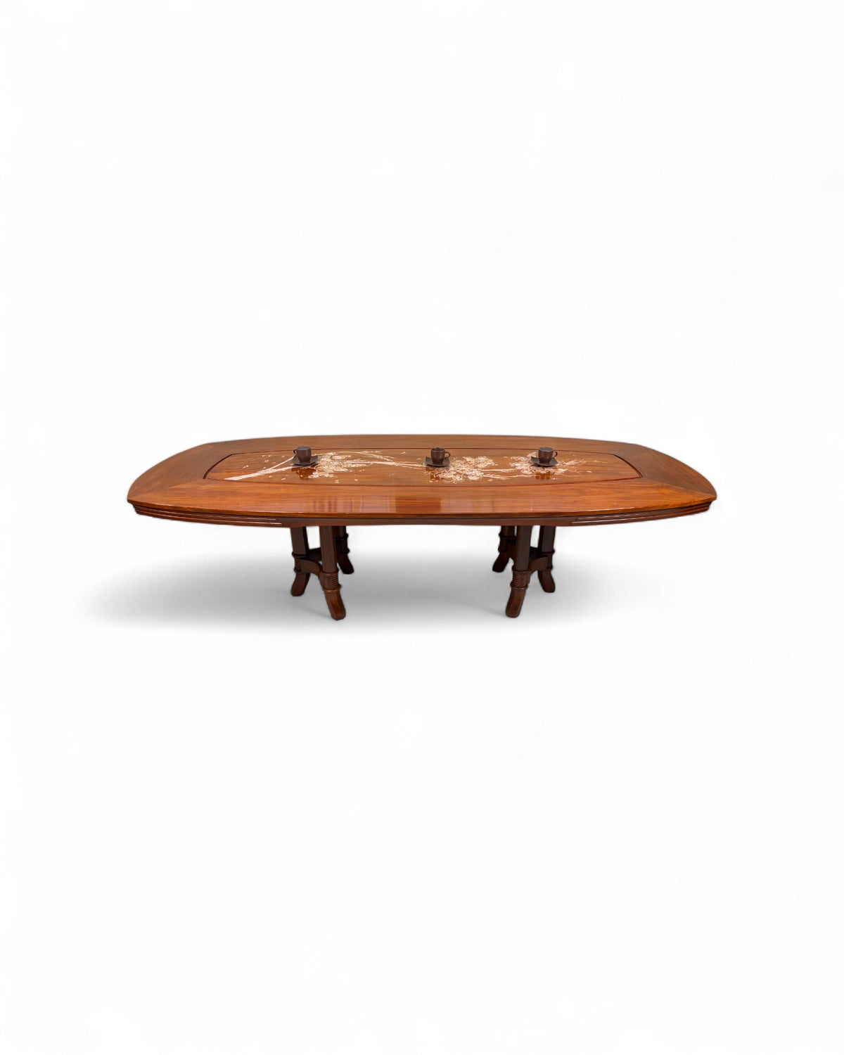 Chinese Rosewood Dining Table with Wild Pearl Inlay - Reproduction