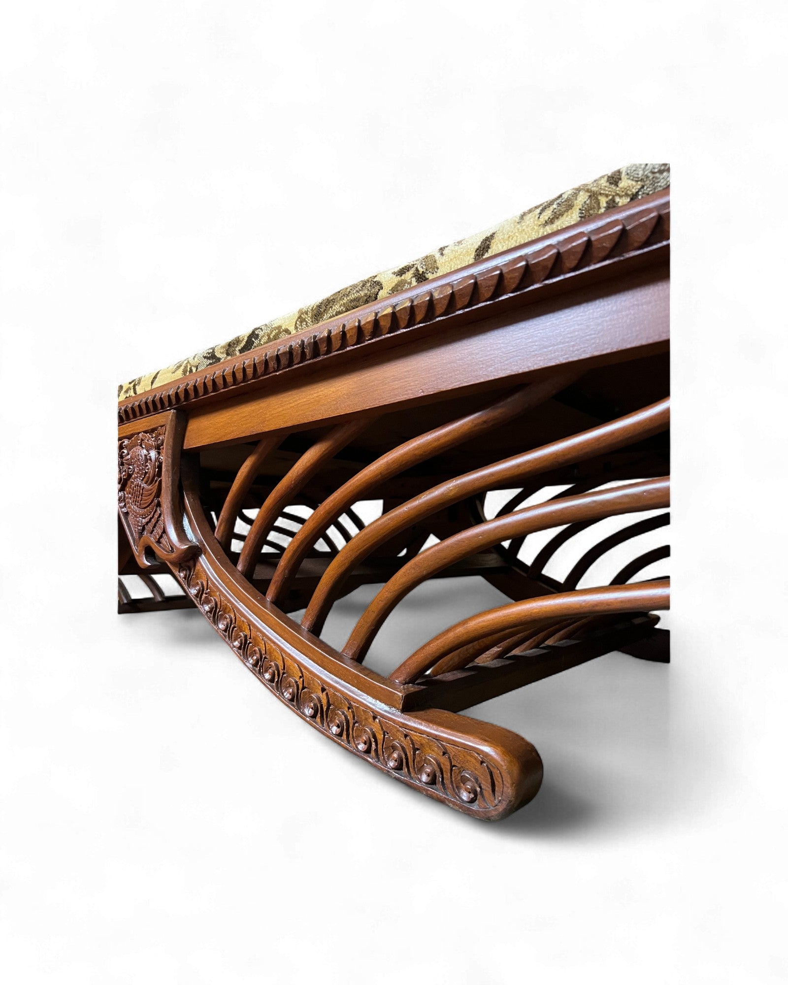 Hand-Carved Burmese Daybed with Phoenix Motifs - Surround Living