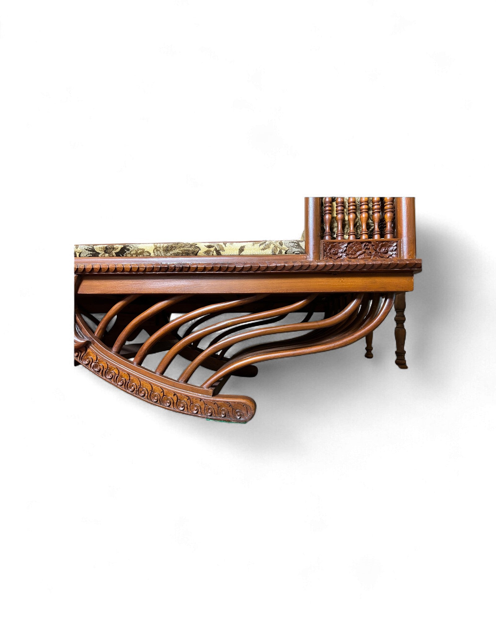 Hand-Carved Burmese Daybed with Phoenix Motifs - Surround Living