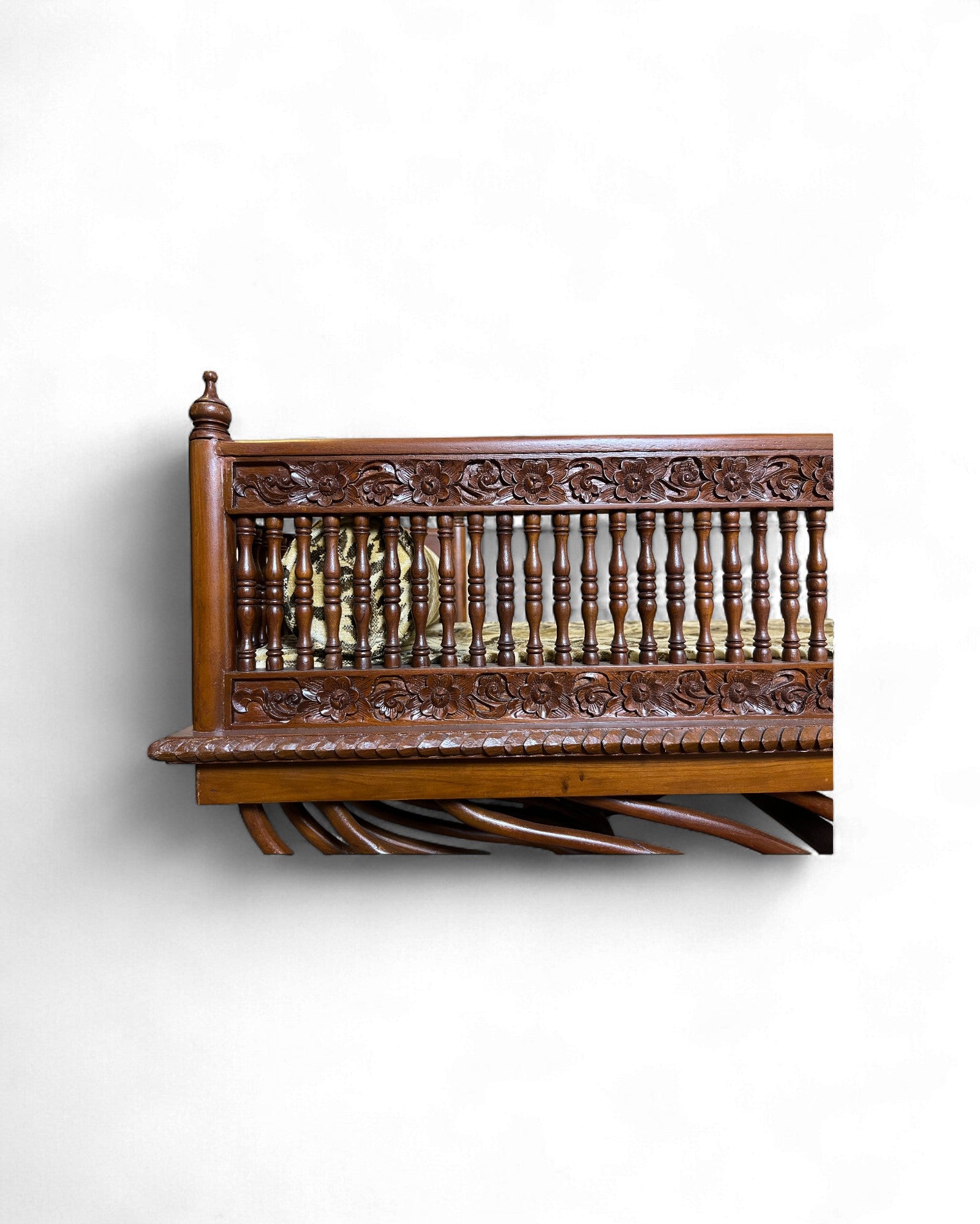 Hand-Carved Burmese Daybed with Phoenix Motifs - Surround Living