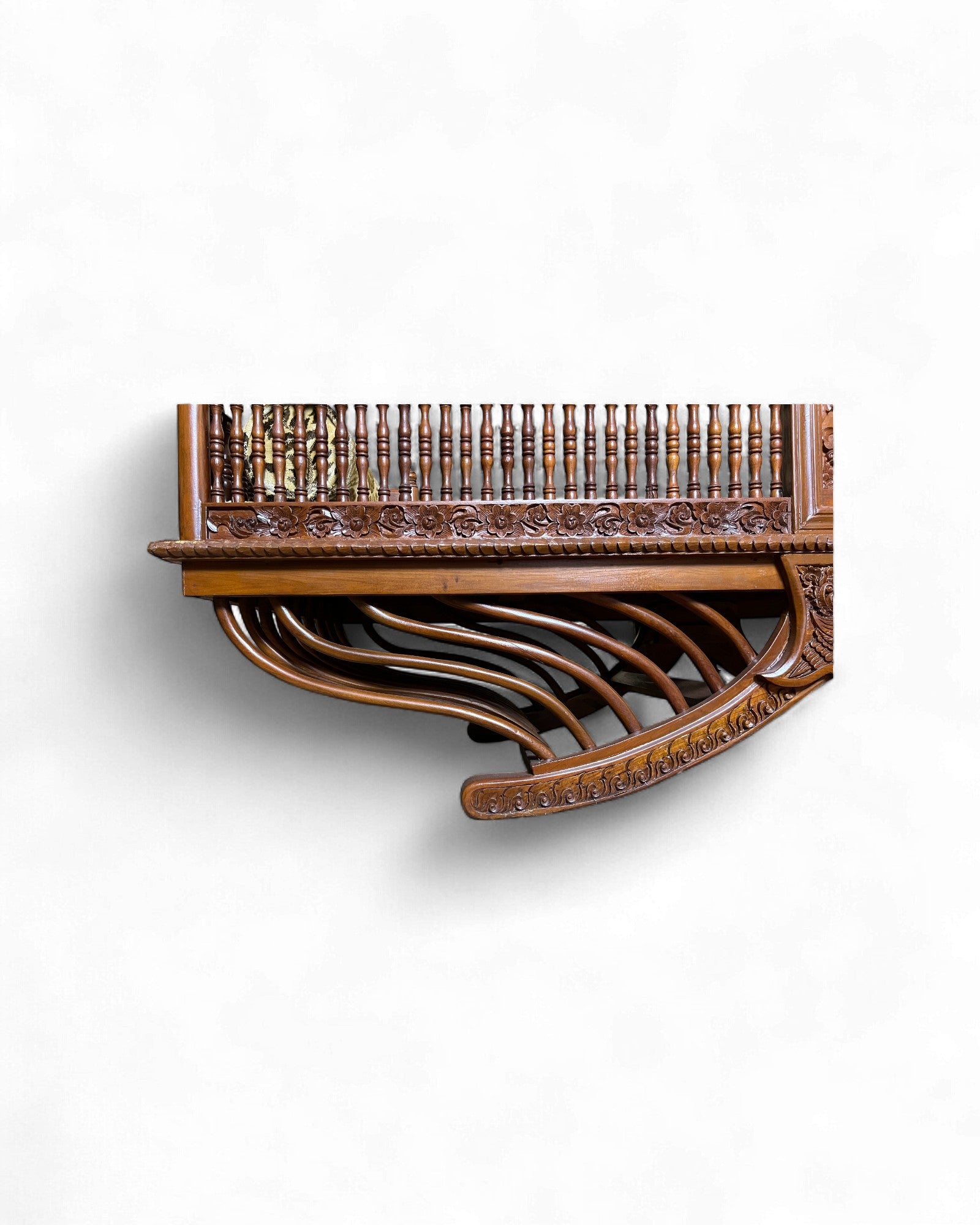 Hand-Carved Burmese Daybed with Phoenix Motifs - Surround Living