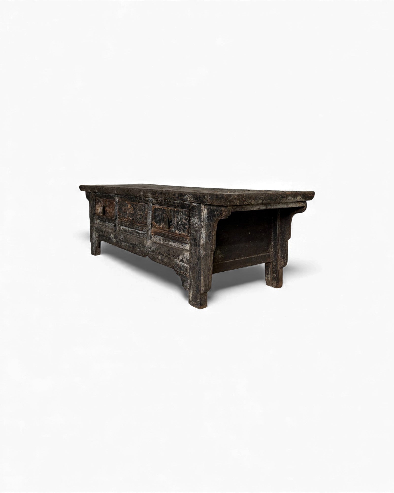 Black Lacquer Elm Kang Table with Drawers - Surround Living - 23