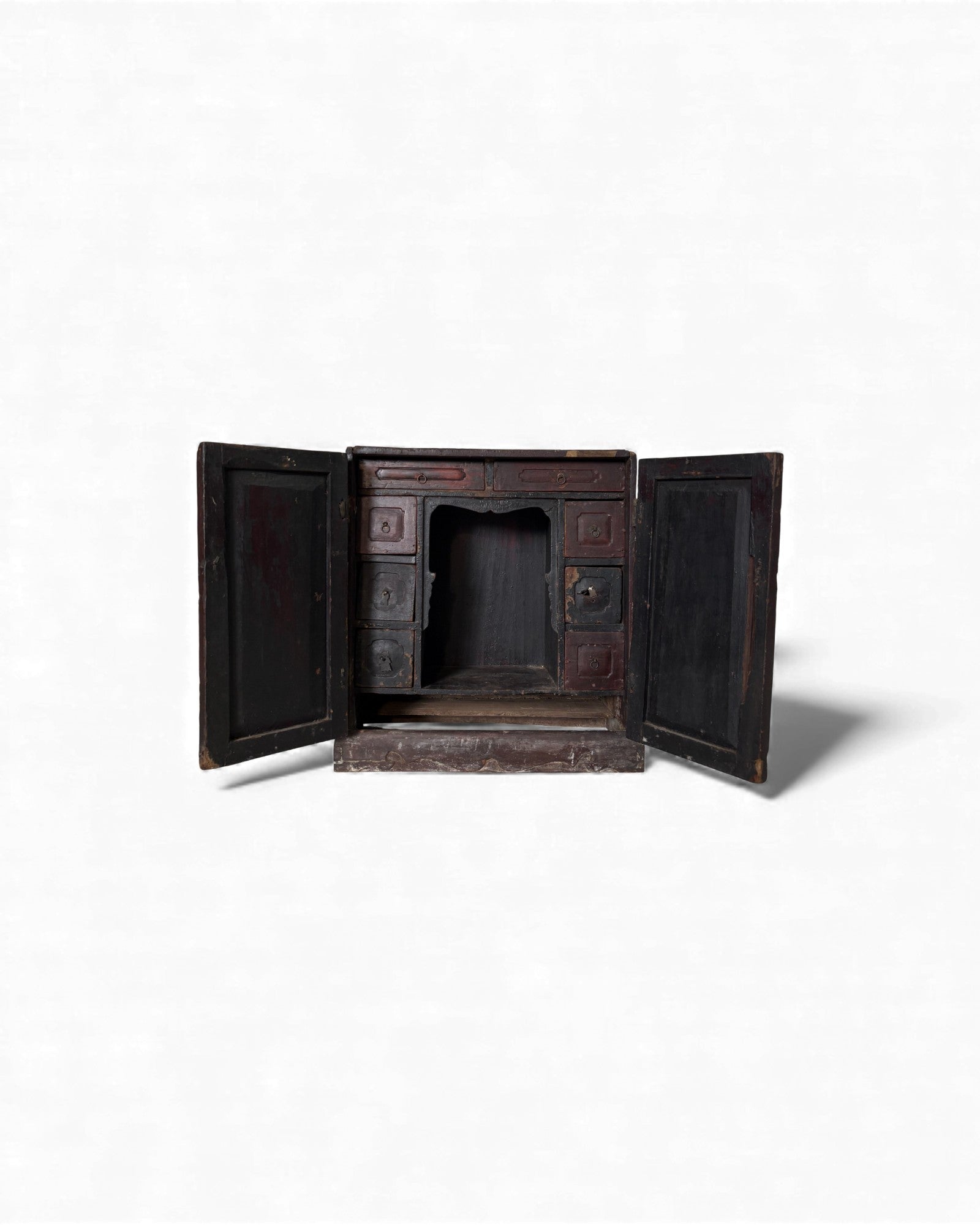 Red Lacquer Portable Buddhist Shrine Cabinet - Surround Living - 9