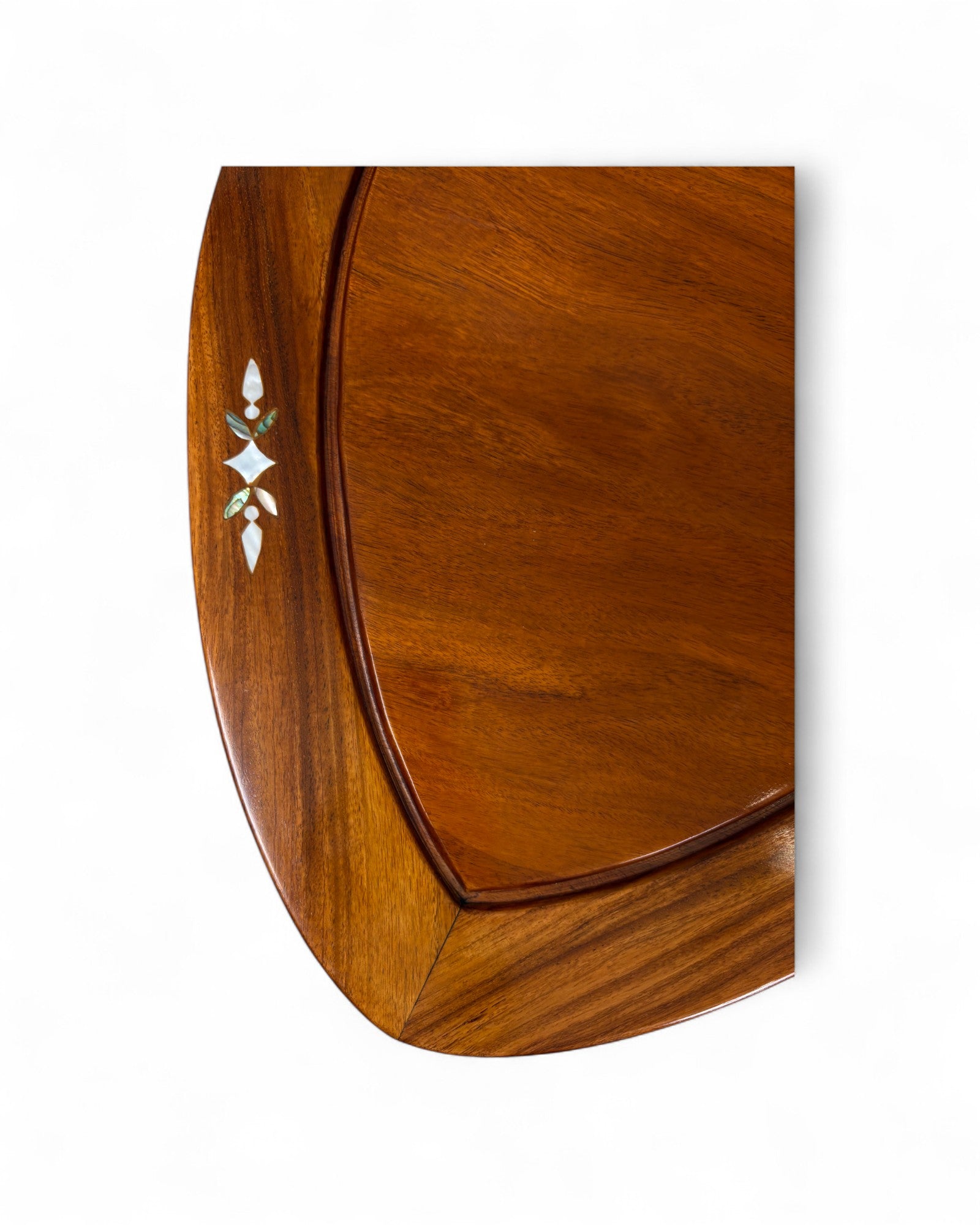 Chinese Triangular Rosewood Side Table with Wild Pearl Inlay - Reproduction