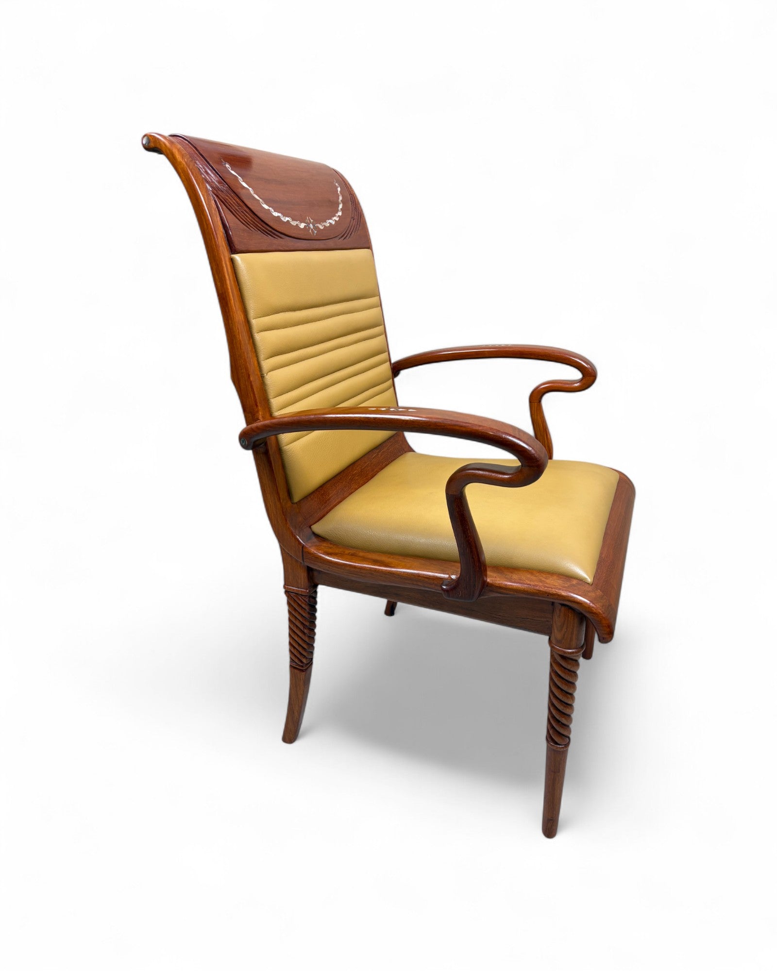 Chinese Rosewood Dining Armchair, Pearl Inlay - Reproduction